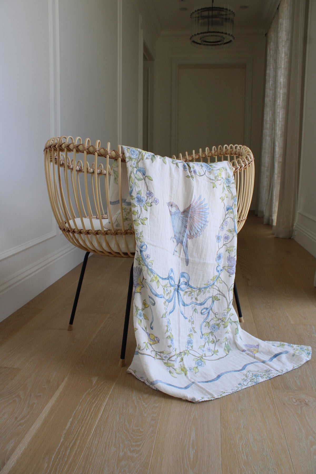 Bluebird Meadow Muslin Blanket