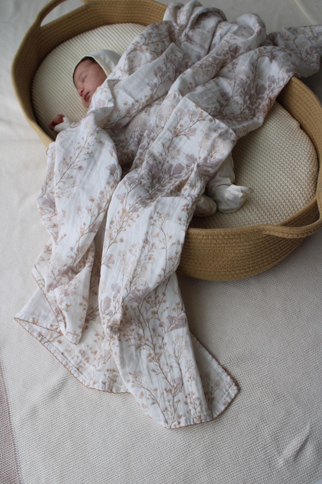 BUNDLE Delicate Neutral Branches Muslin Blanket & Lovey