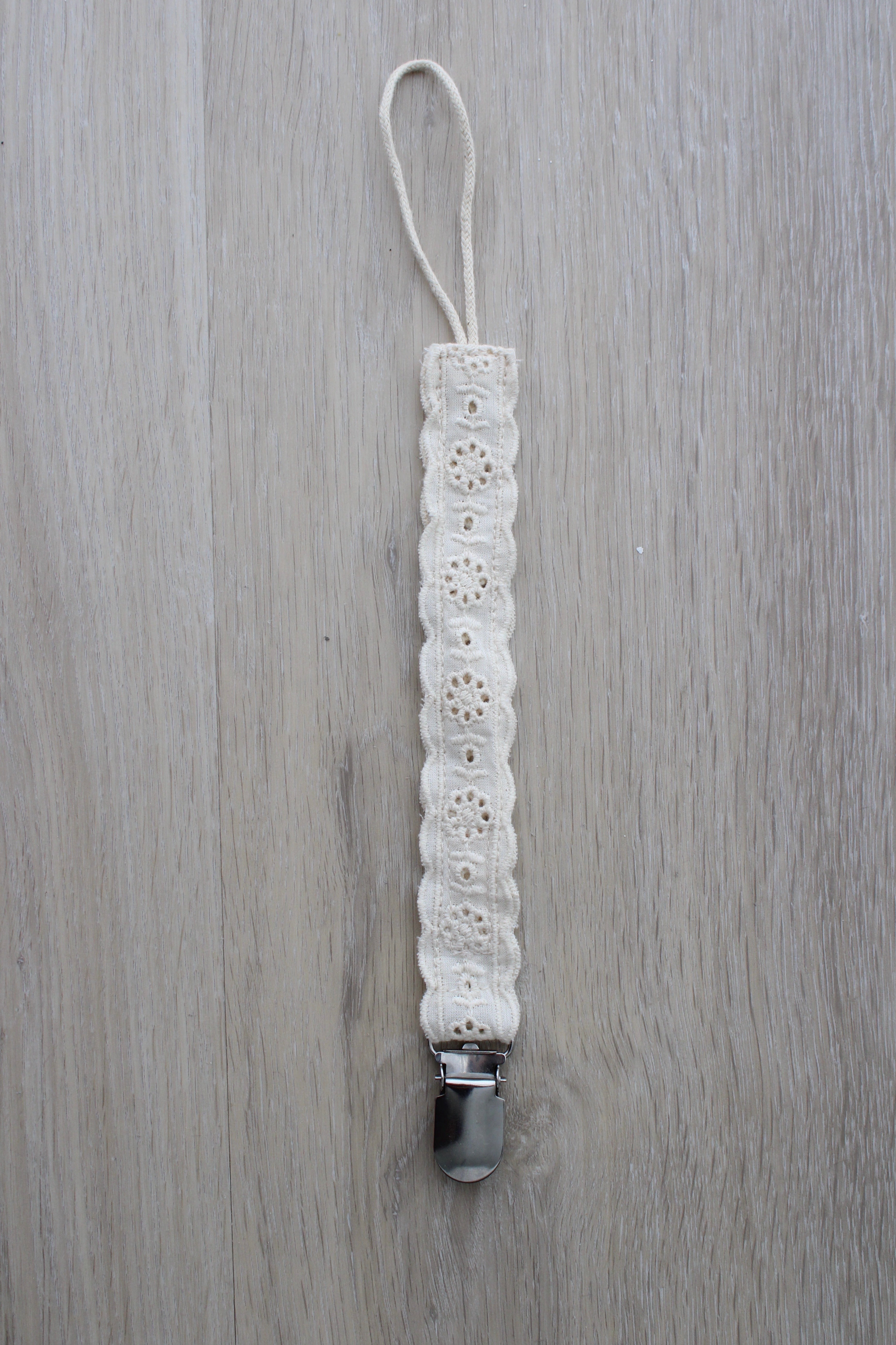 Floral Eyelet Pacifier Clip