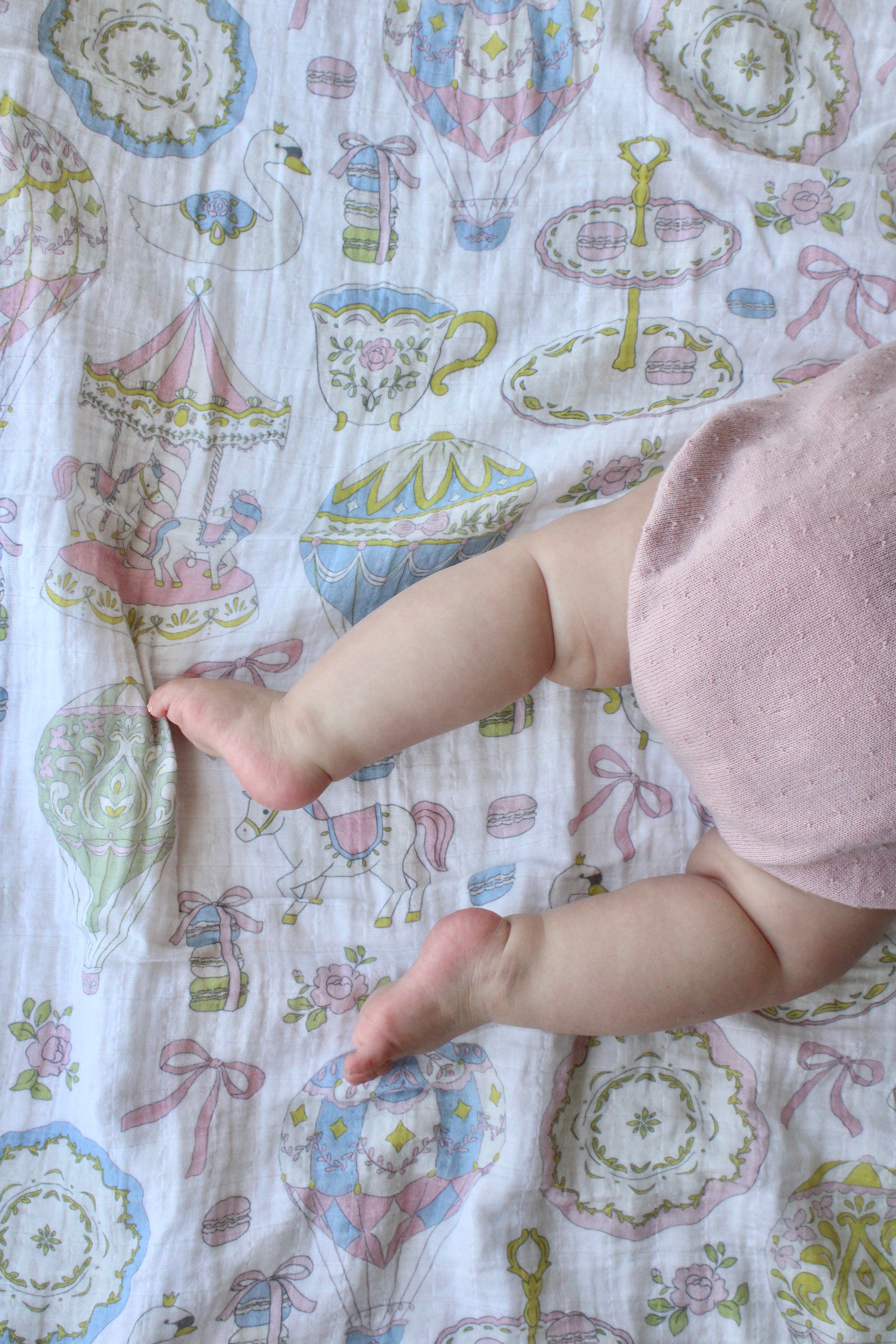 Dreamy Carousel Muslin Blanket
