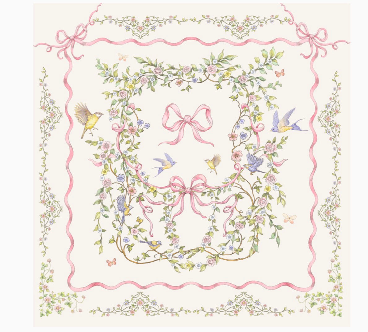 Rose Ribbon Garden Muslin Blanket