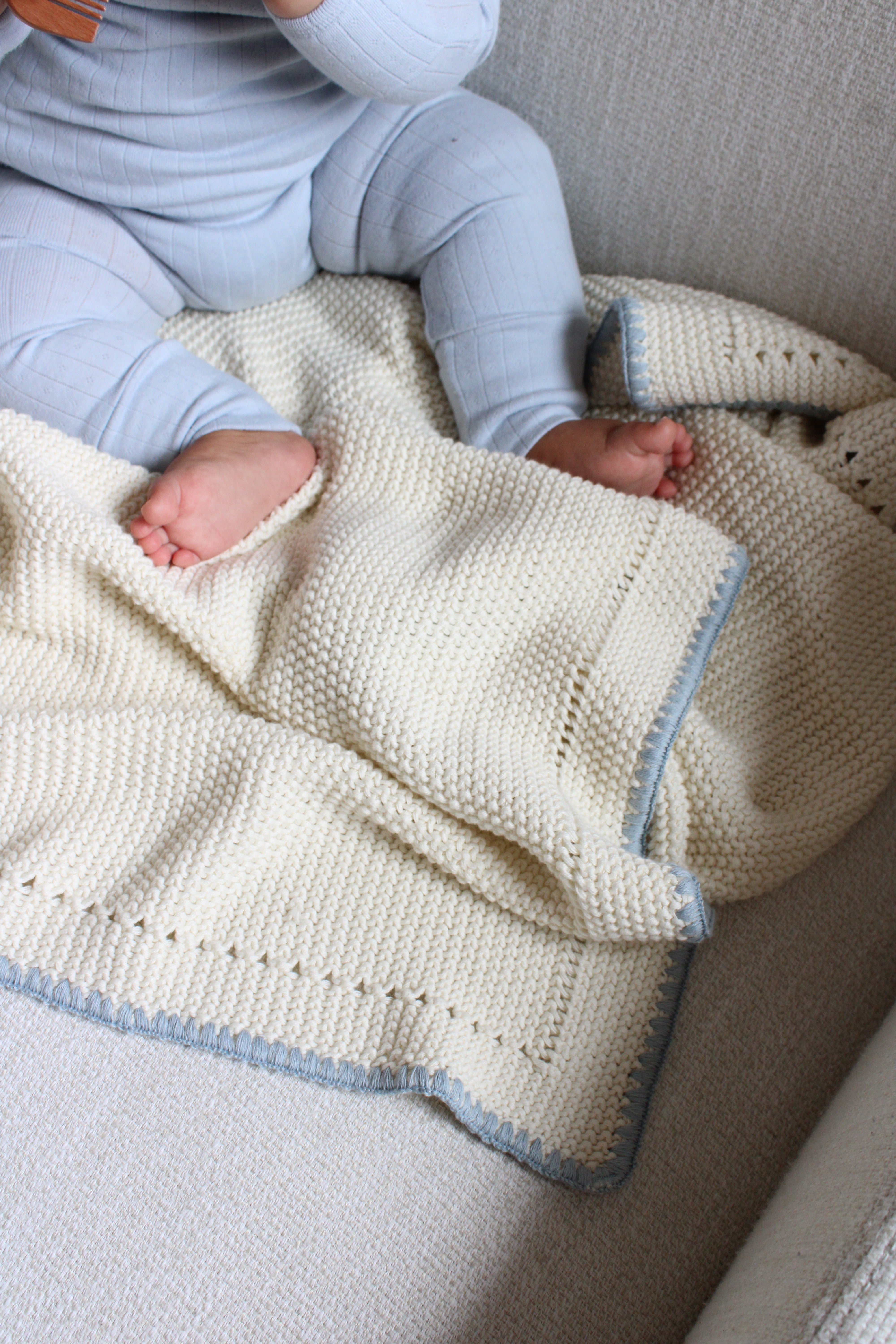 Blue Pointelle Wrap Footie