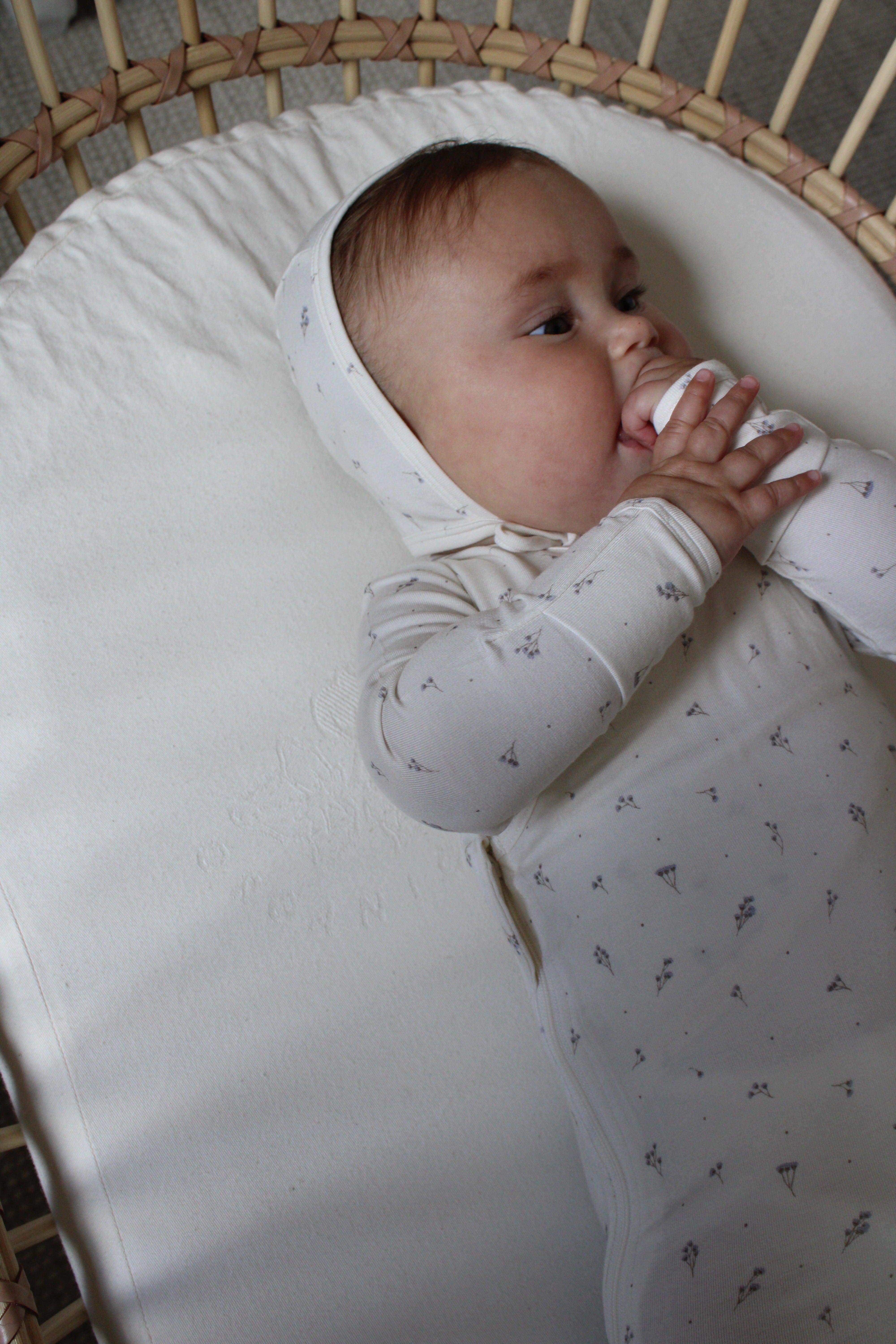 Blue Baby’s Breath Bamboo Wrap Footie