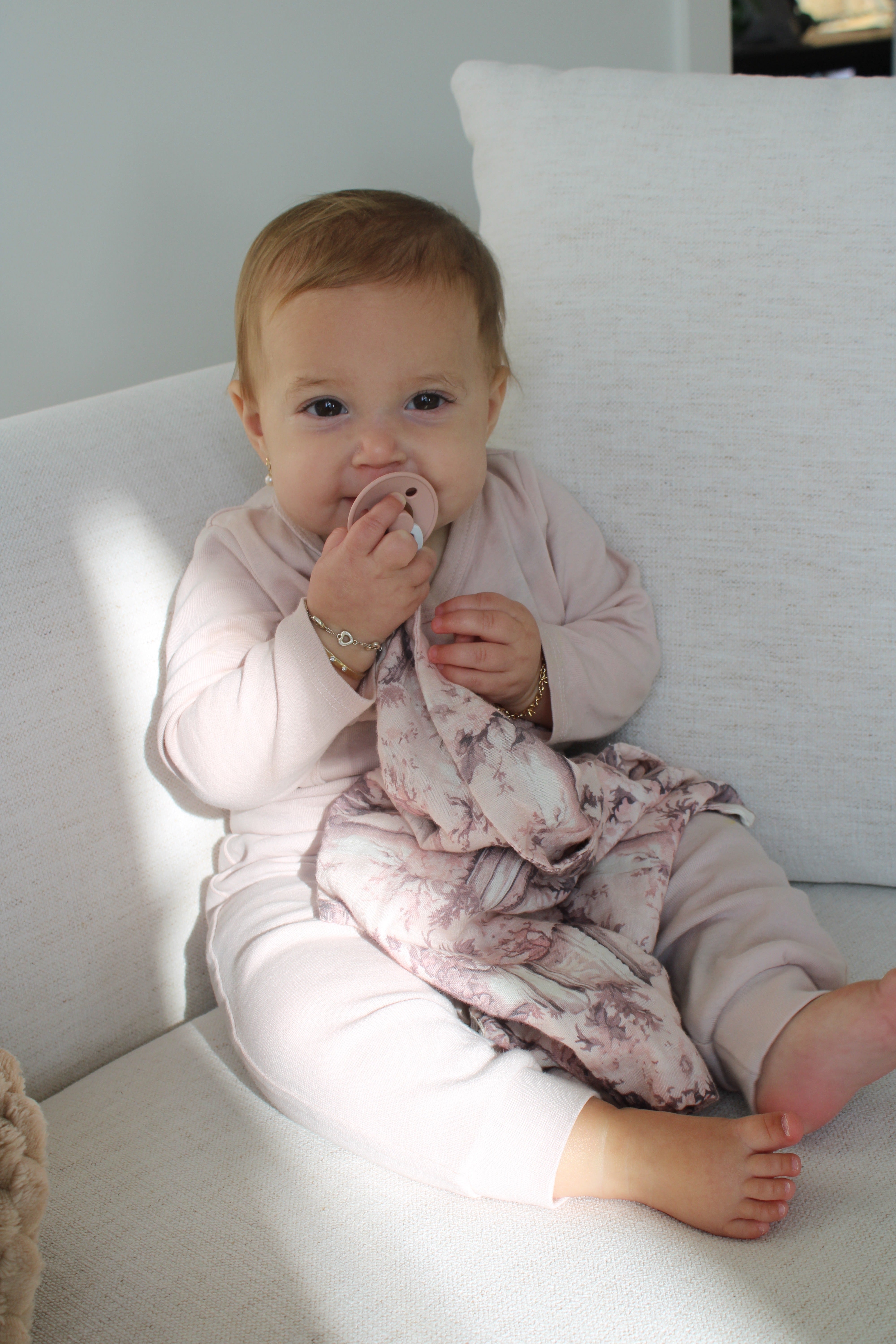 BUNDLE Vintage Pink Floral Pillars Muslin Blanket & Lovey