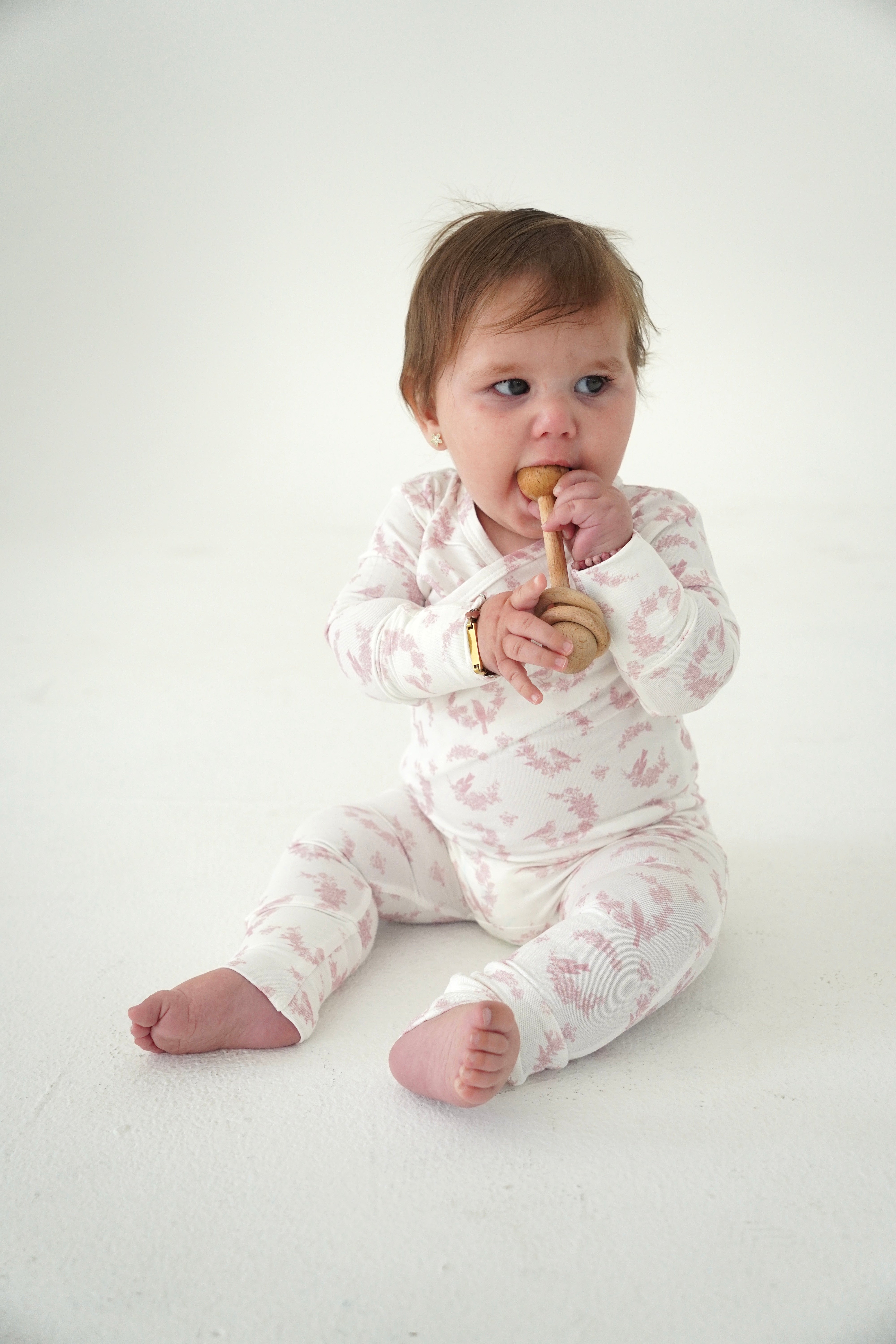 Little Pink Bird Bamboo Wrap Footie