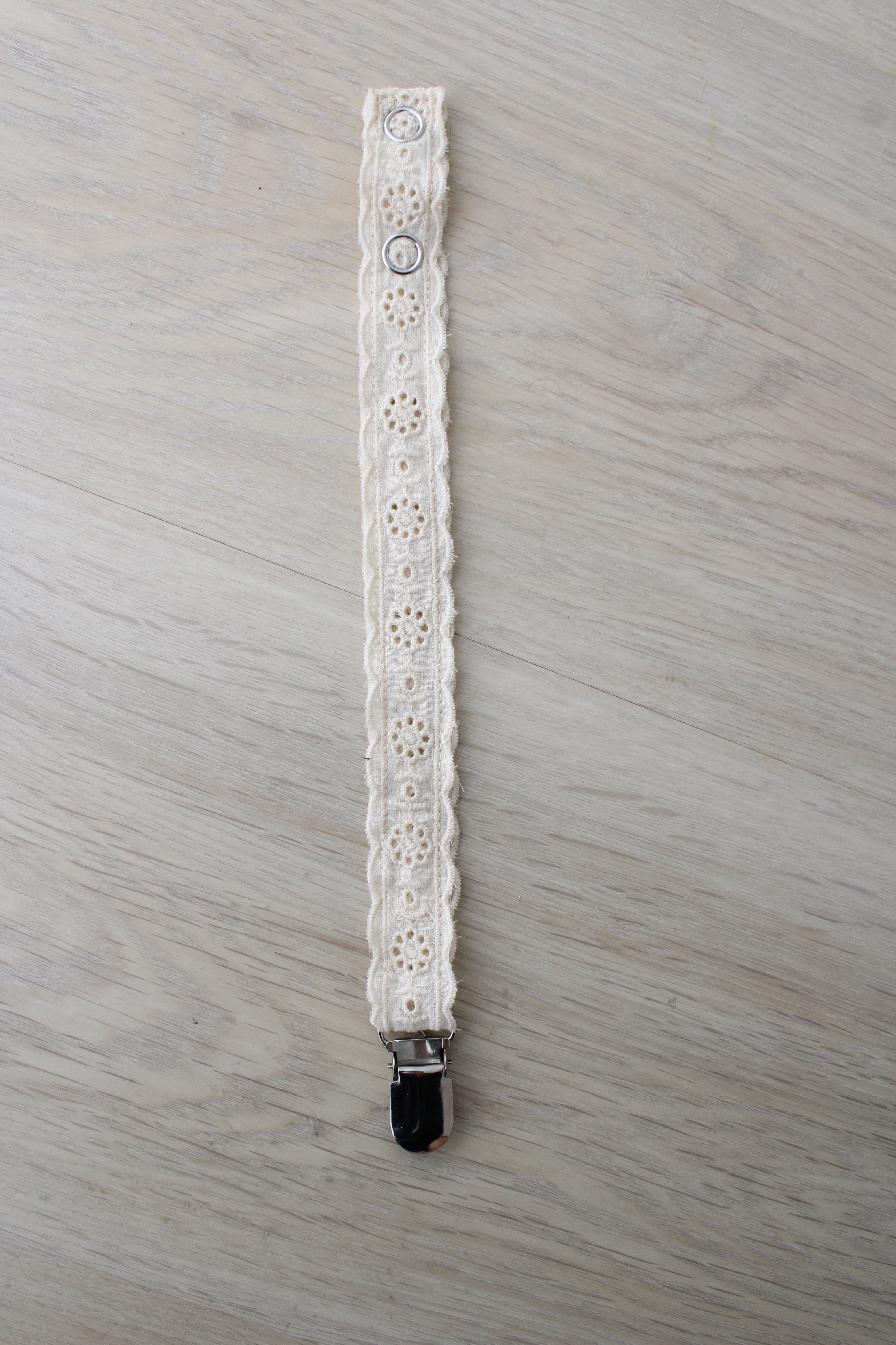 Floral Eyelet Pacifier Clip