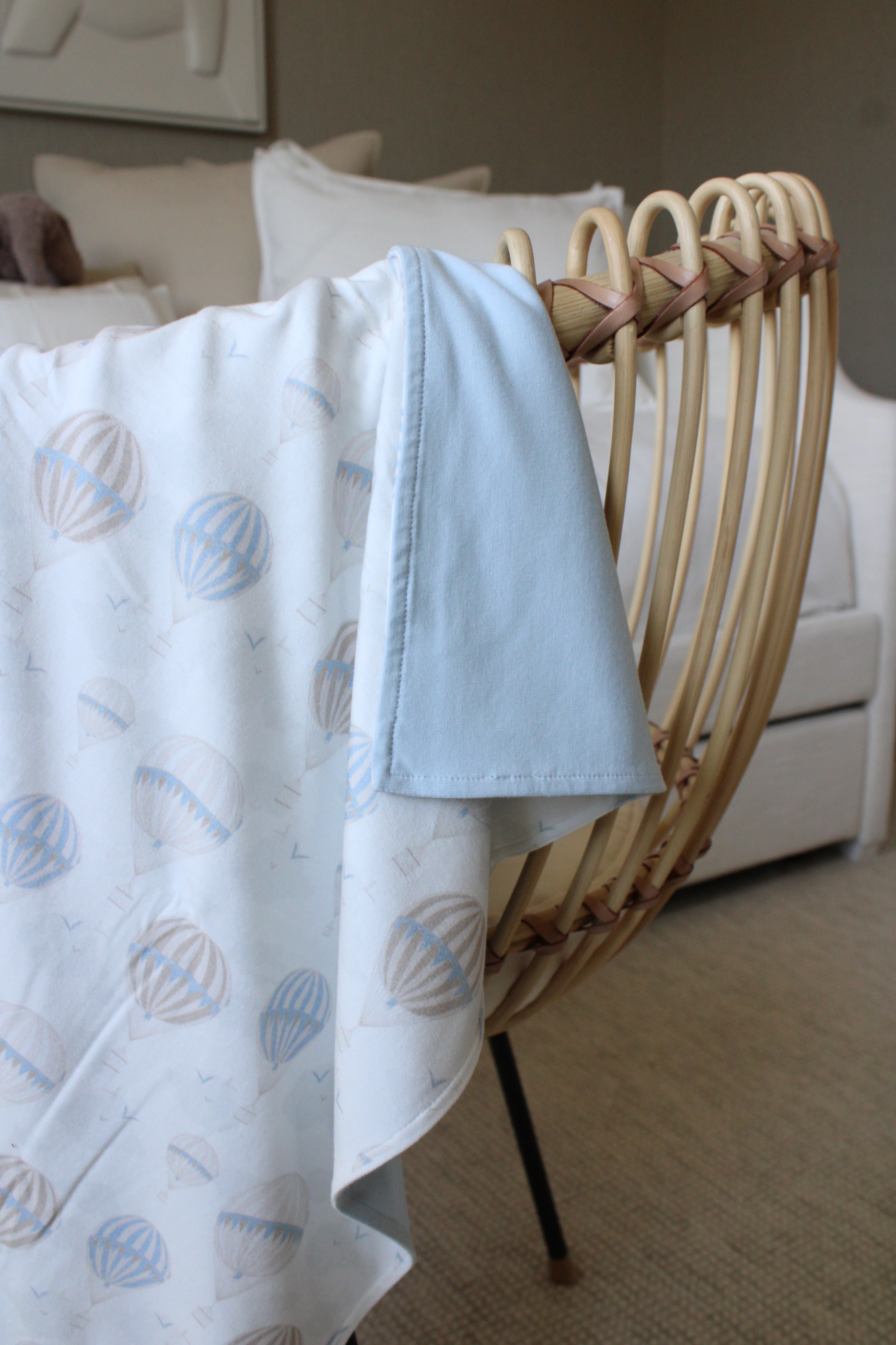 Blue Air Balloon Jersey Blanket