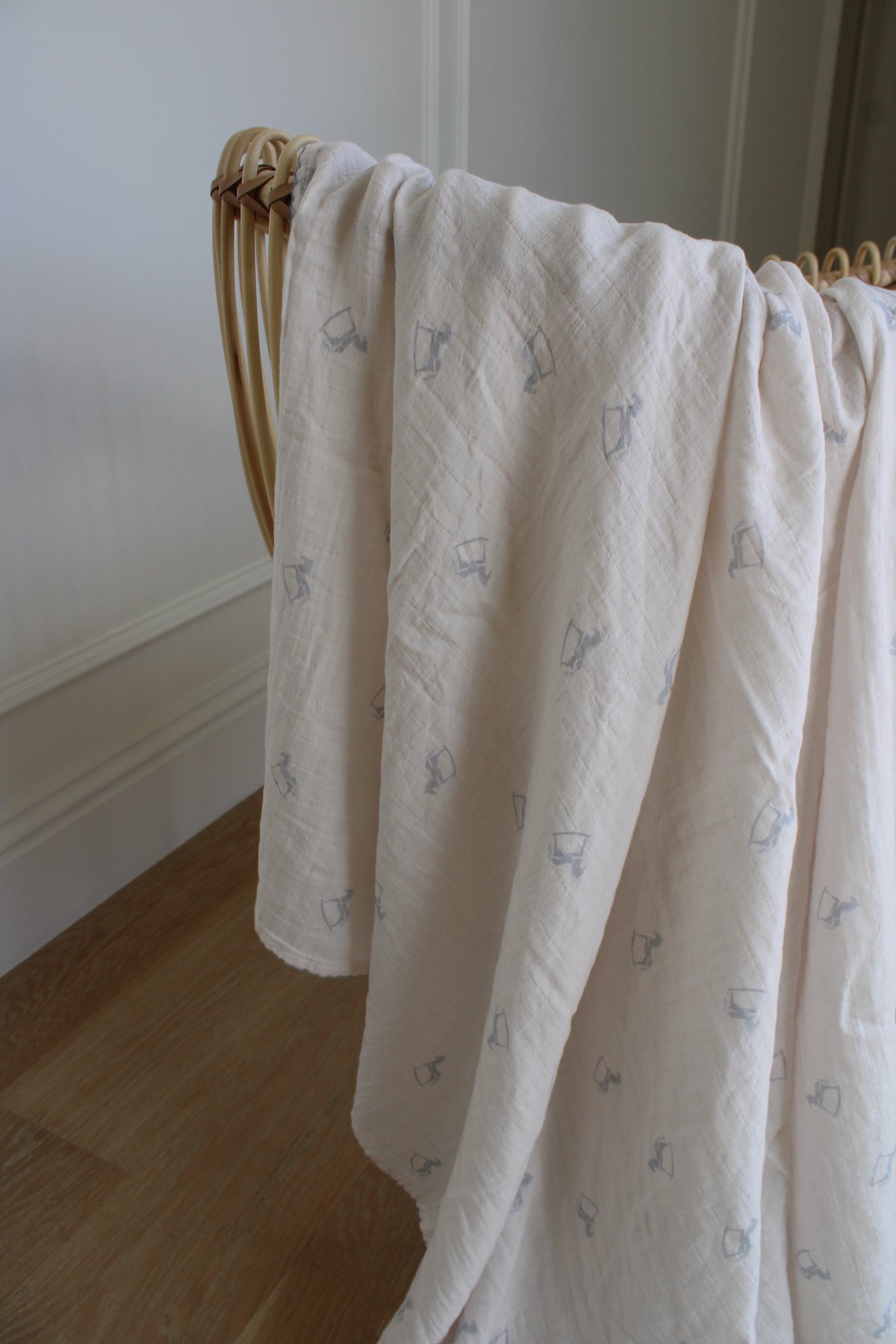 Little Blue Rocker Muslin Blanket