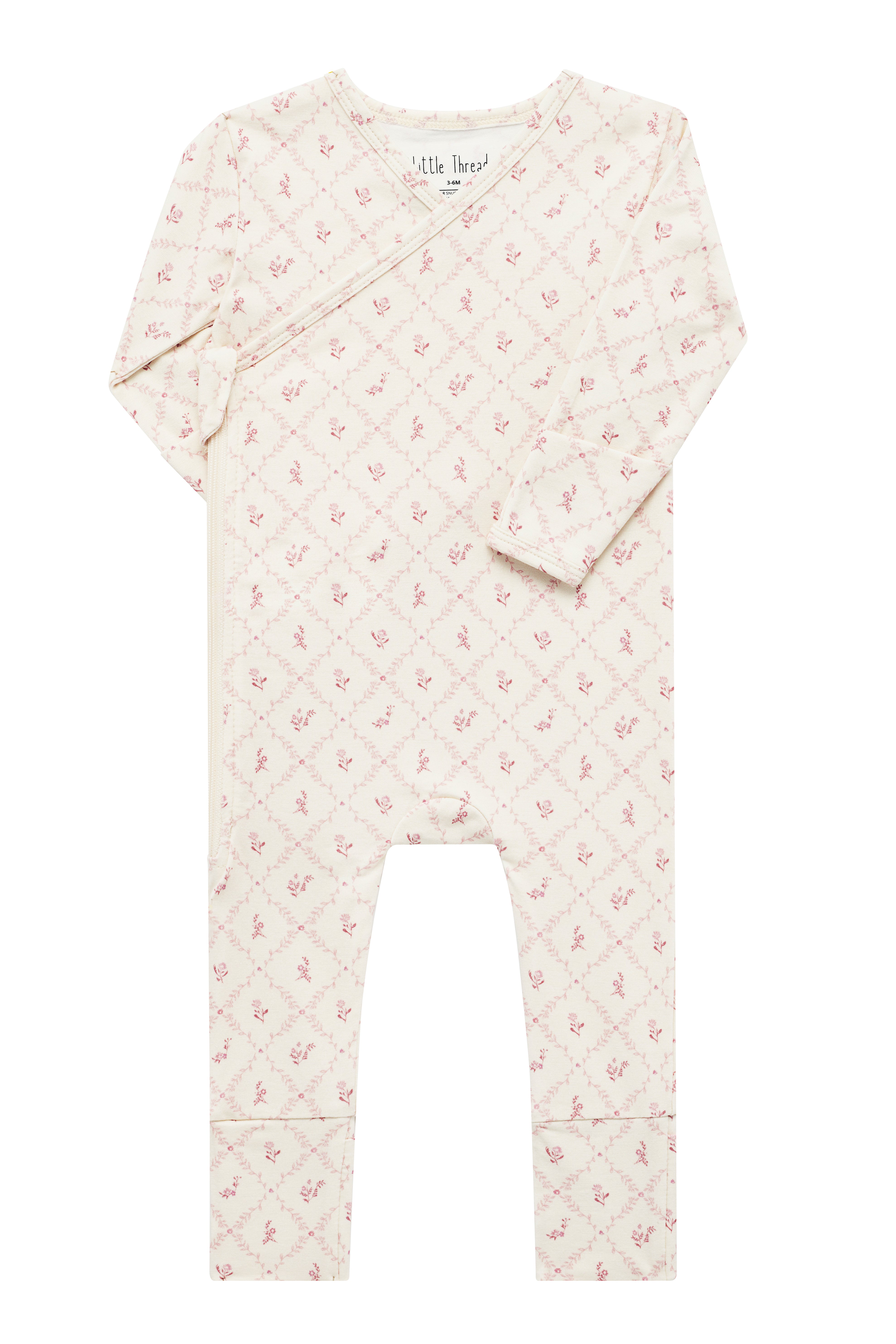 Mauve Lattice Bamboo Wrap Footie