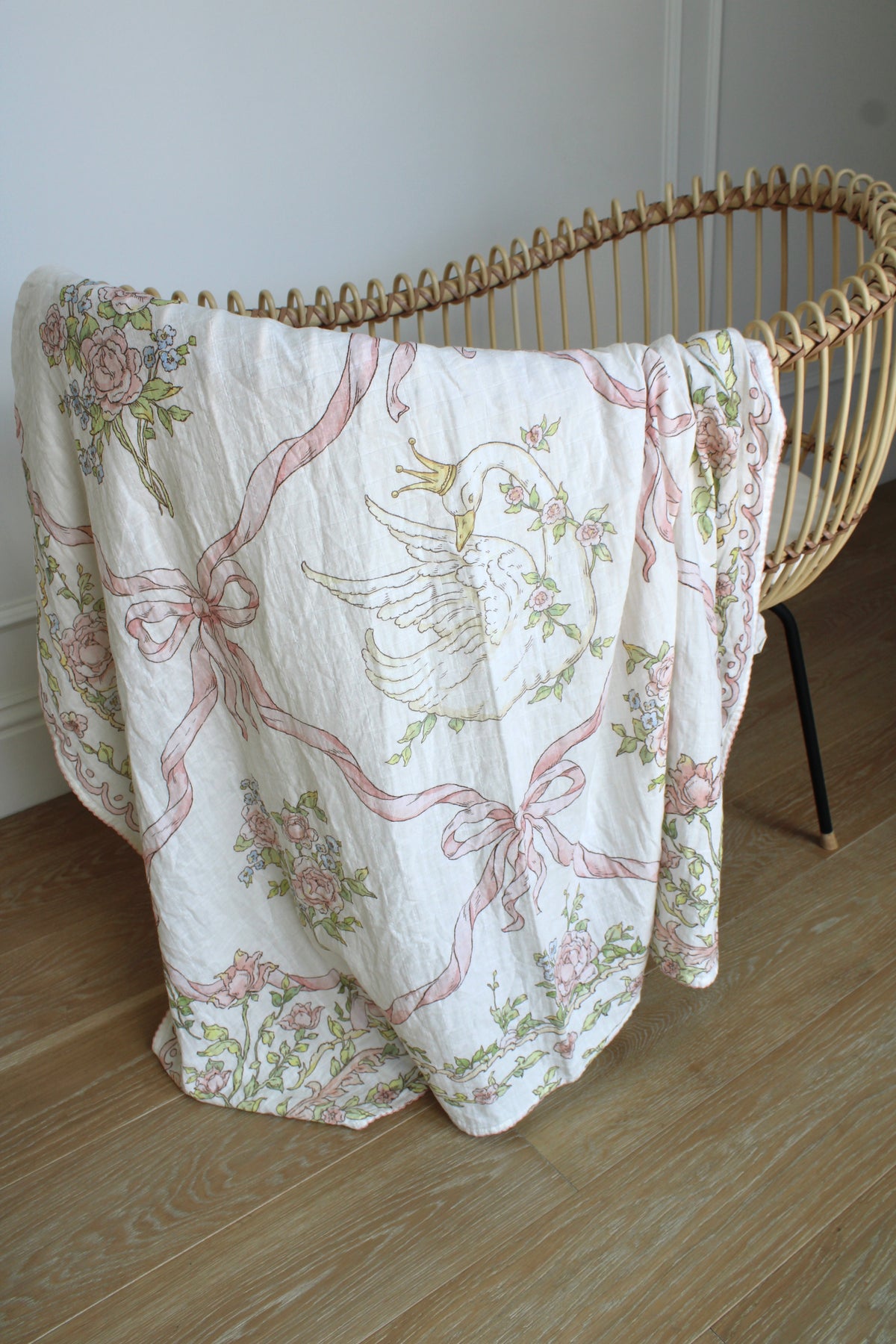 Swan Garden Muslin Blanket