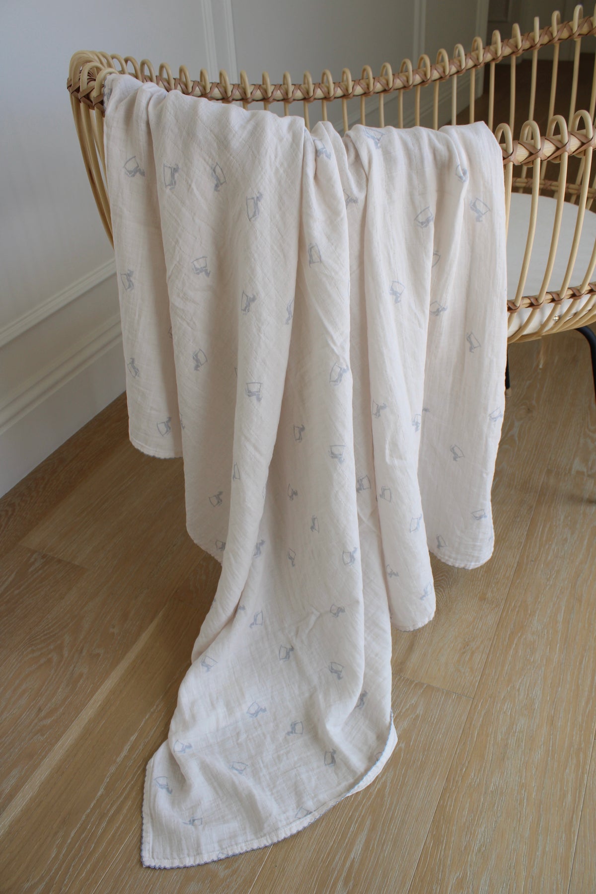 Little Blue Rocker Muslin Blanket