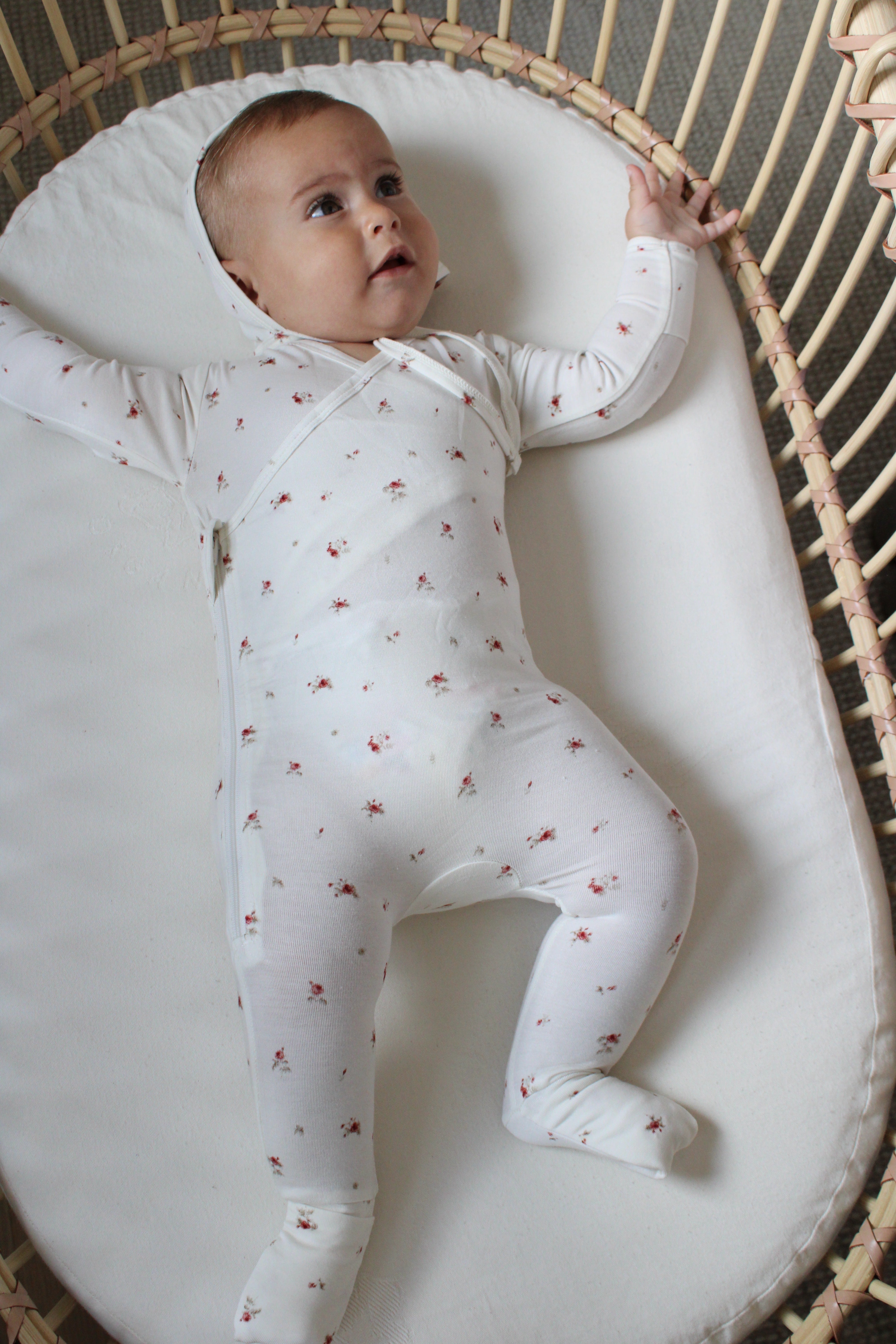 Vintage Rose Bamboo Wrap Footie