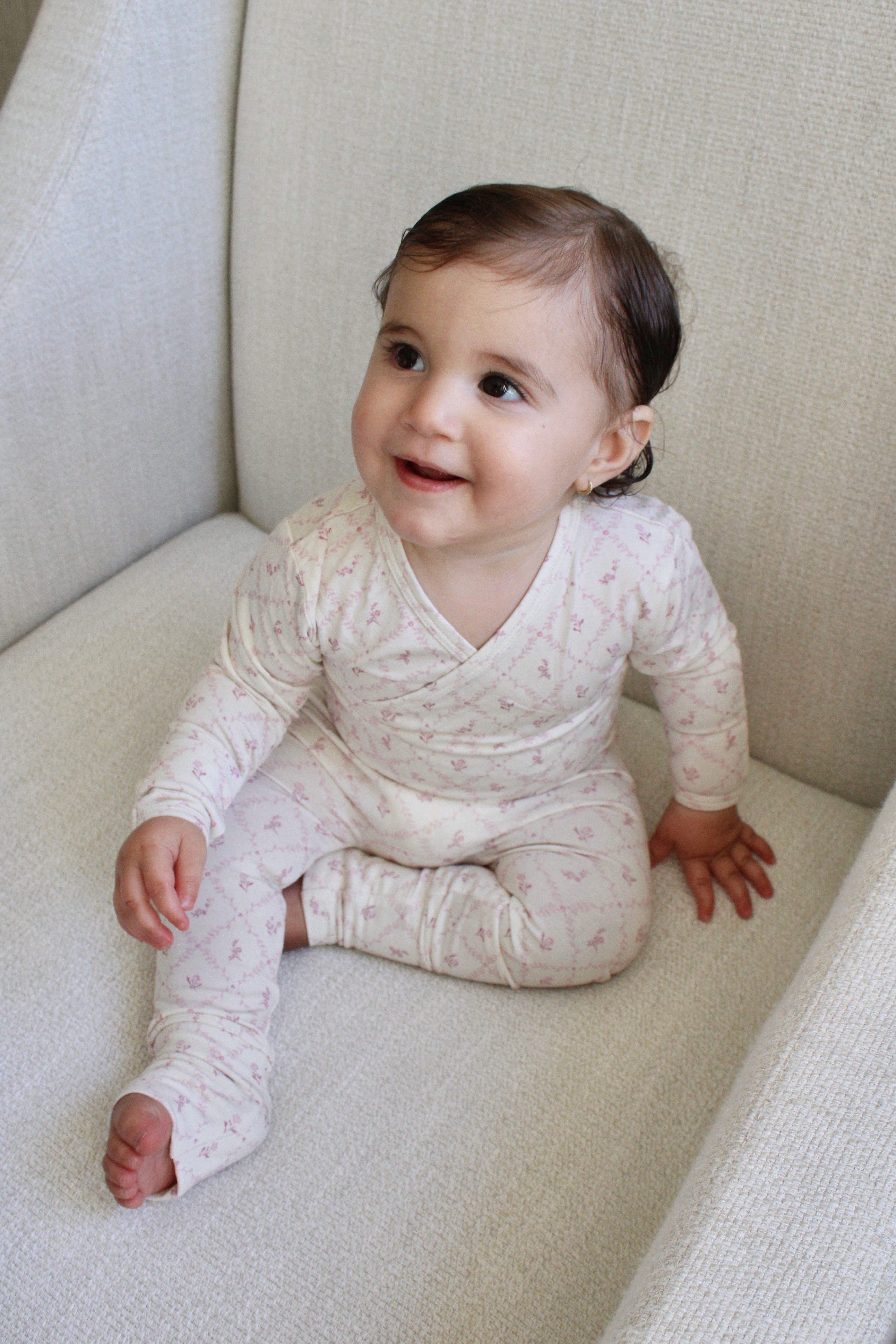 Mauve Lattice Bamboo Wrap Footie