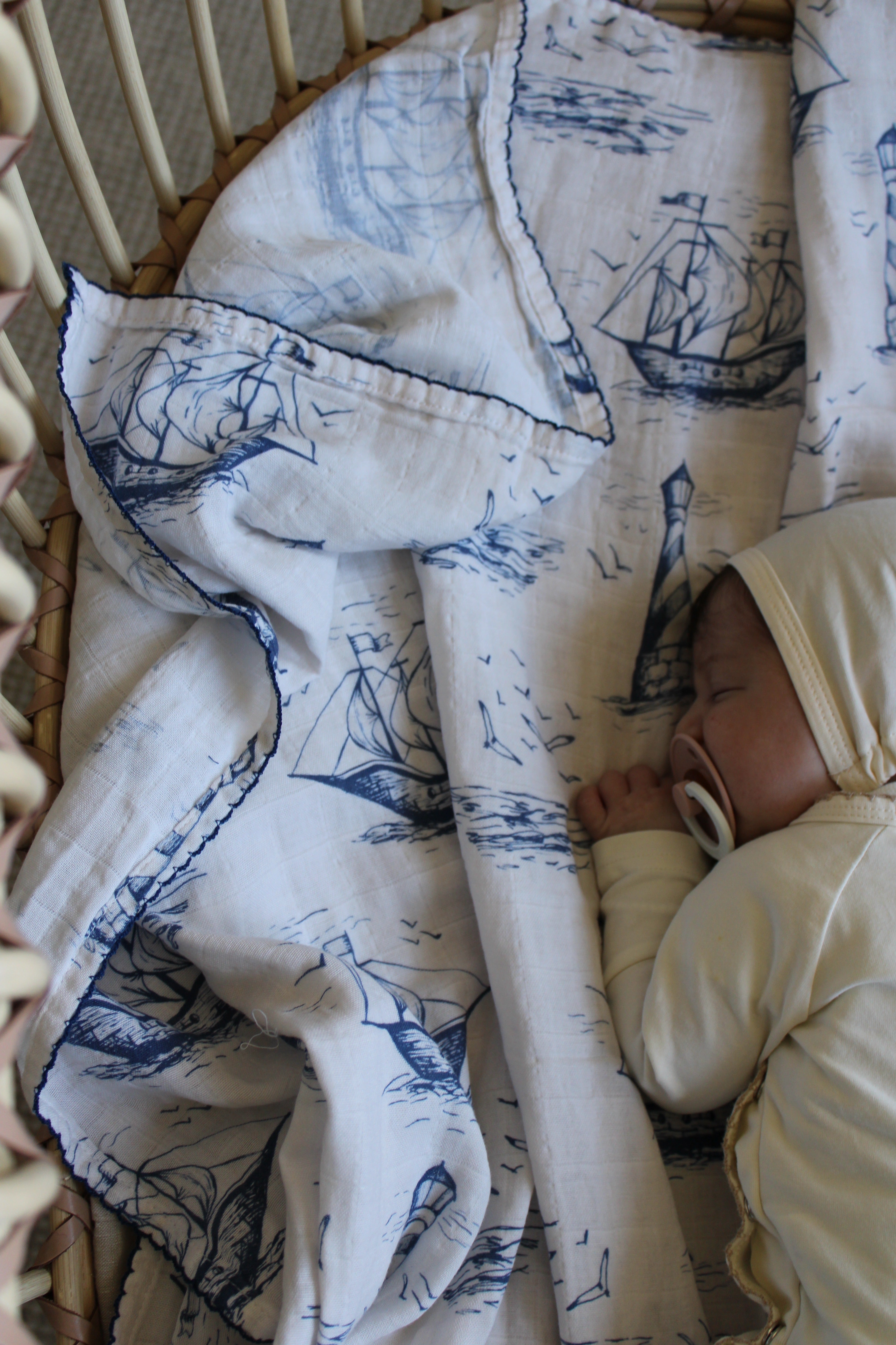 BUNDLE Nautical Sailor Dream Muslin Blanket & Lovey