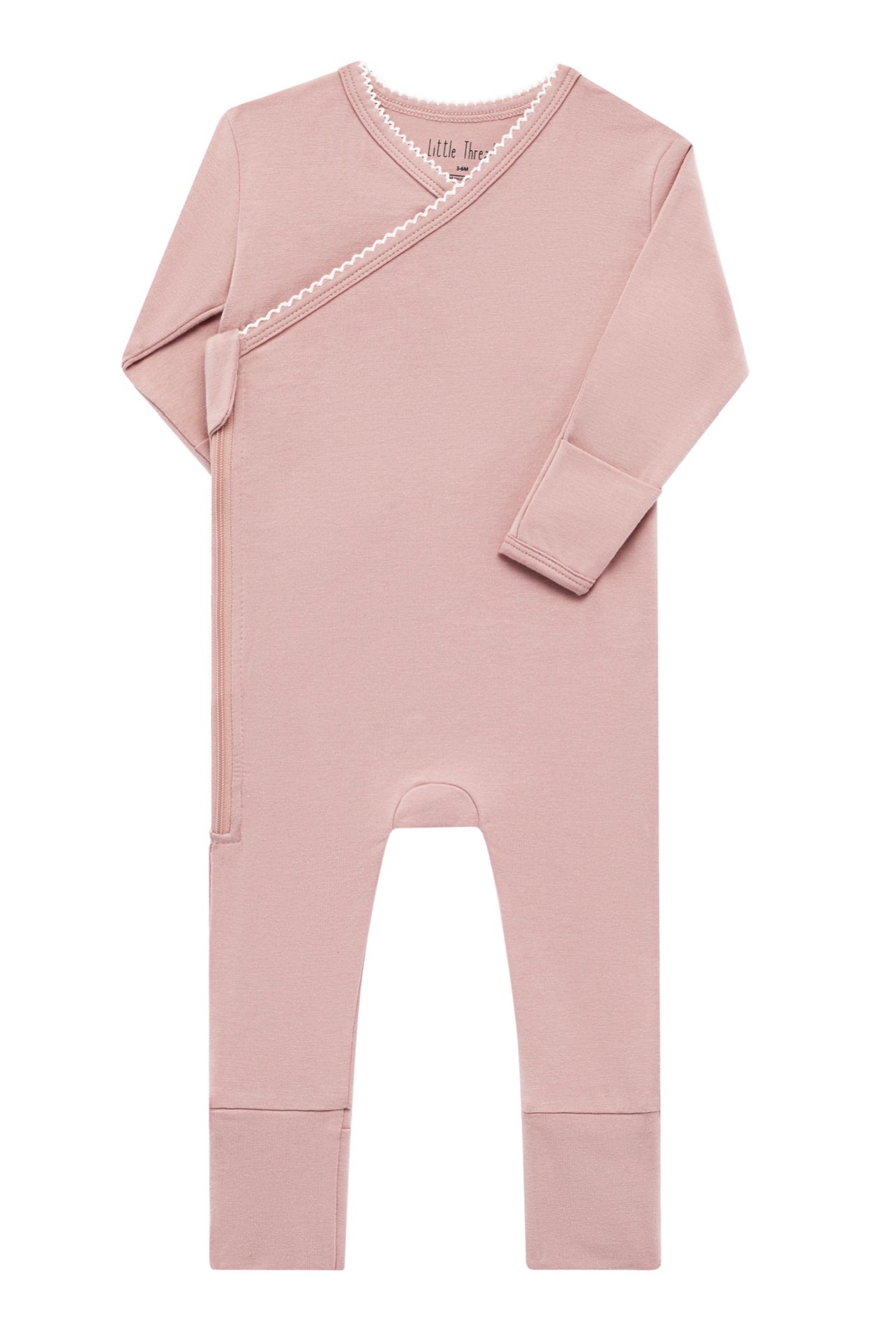 Solid Mauve Scalloped Bamboo Wrap Footie