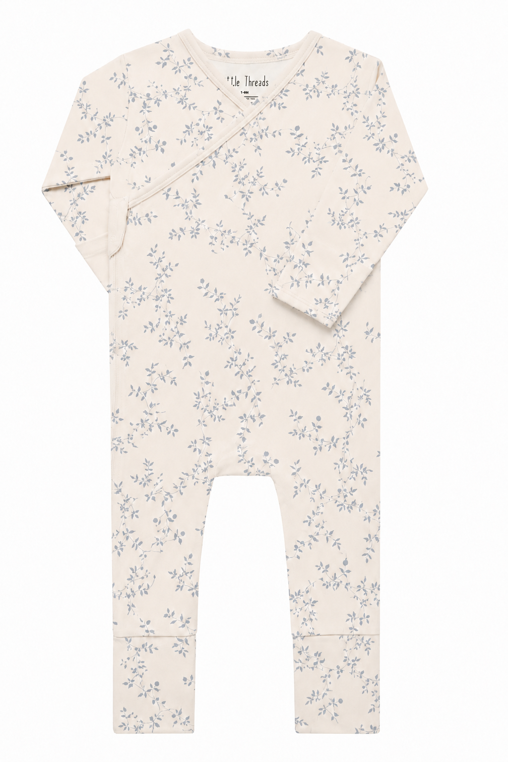 Soft Blue Vine Bamboo Wrap Footie