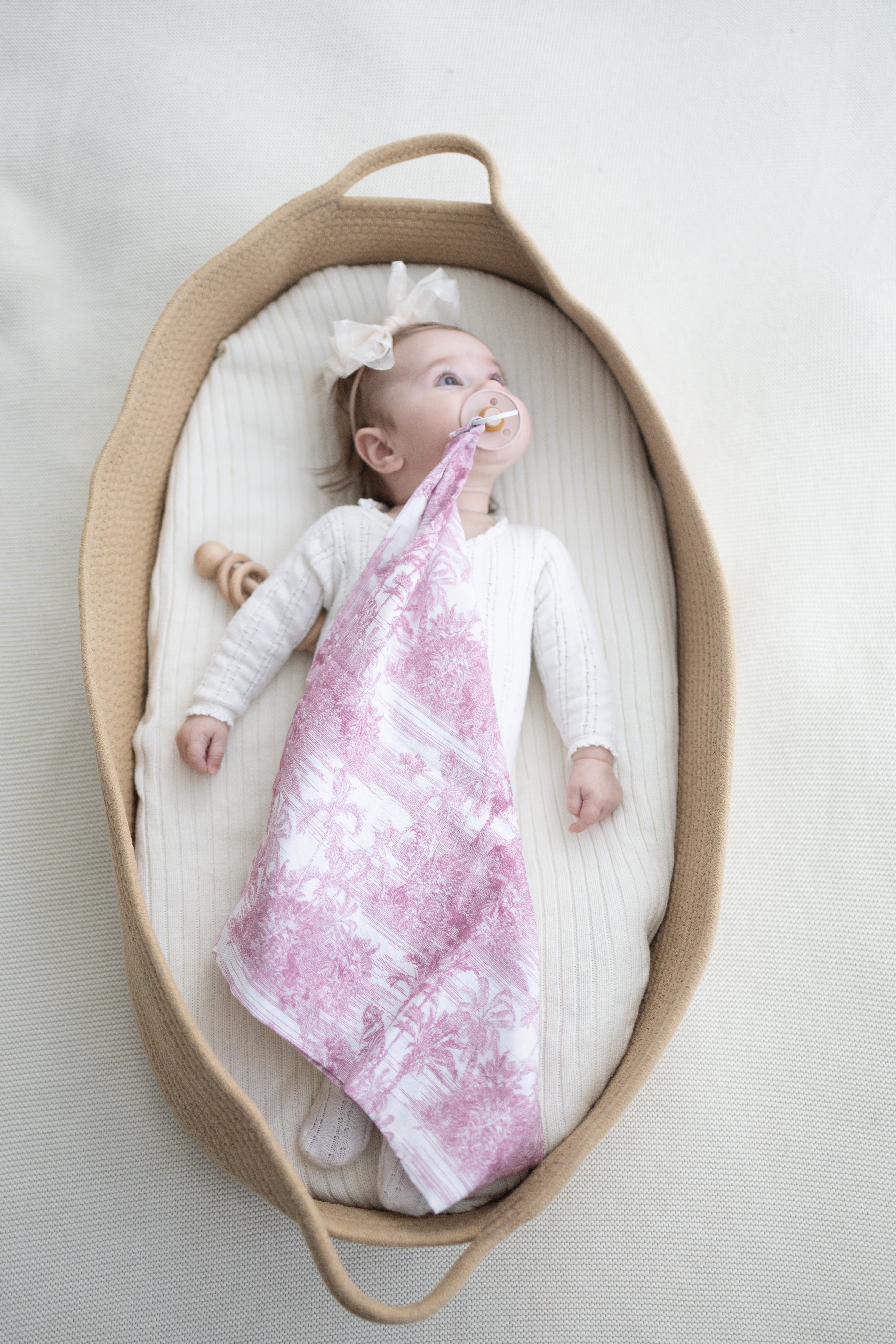 BUNDLE Pink Jungle Toile Muslin Blanket & Lovey