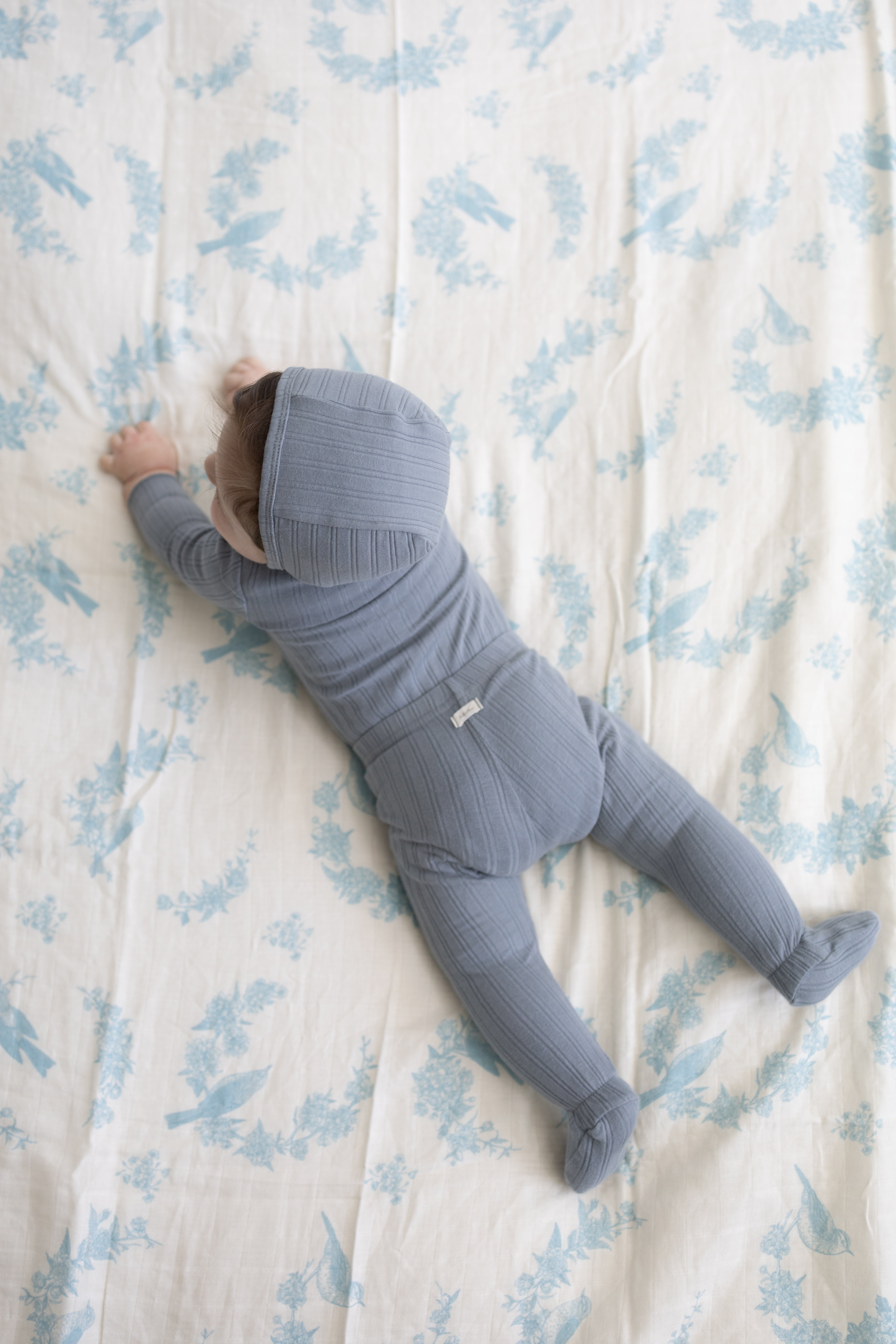 Little Blue Bird Muslin Blanket