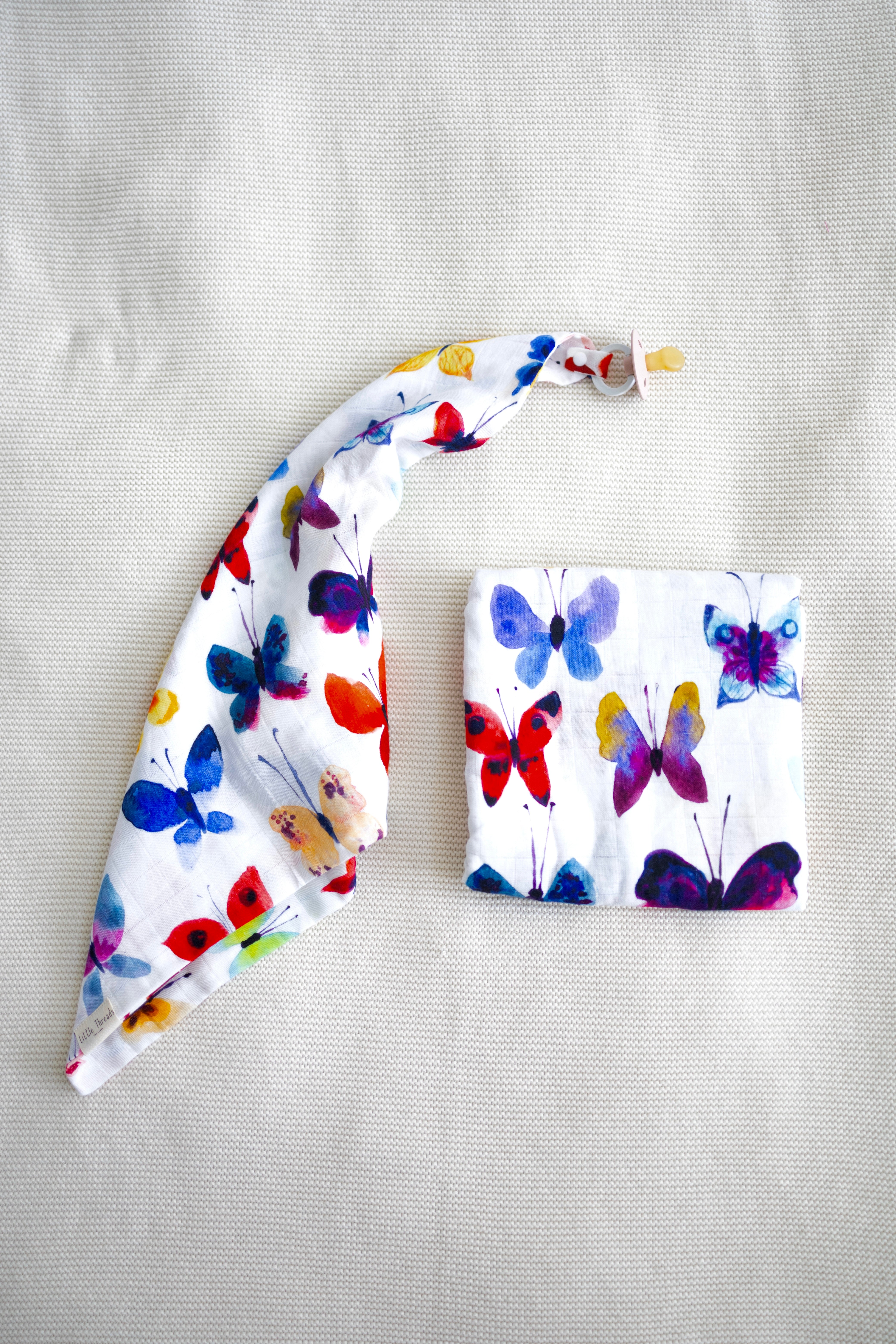 BUNDLE Vivid Butterfly Muslin Blanket & Lovey