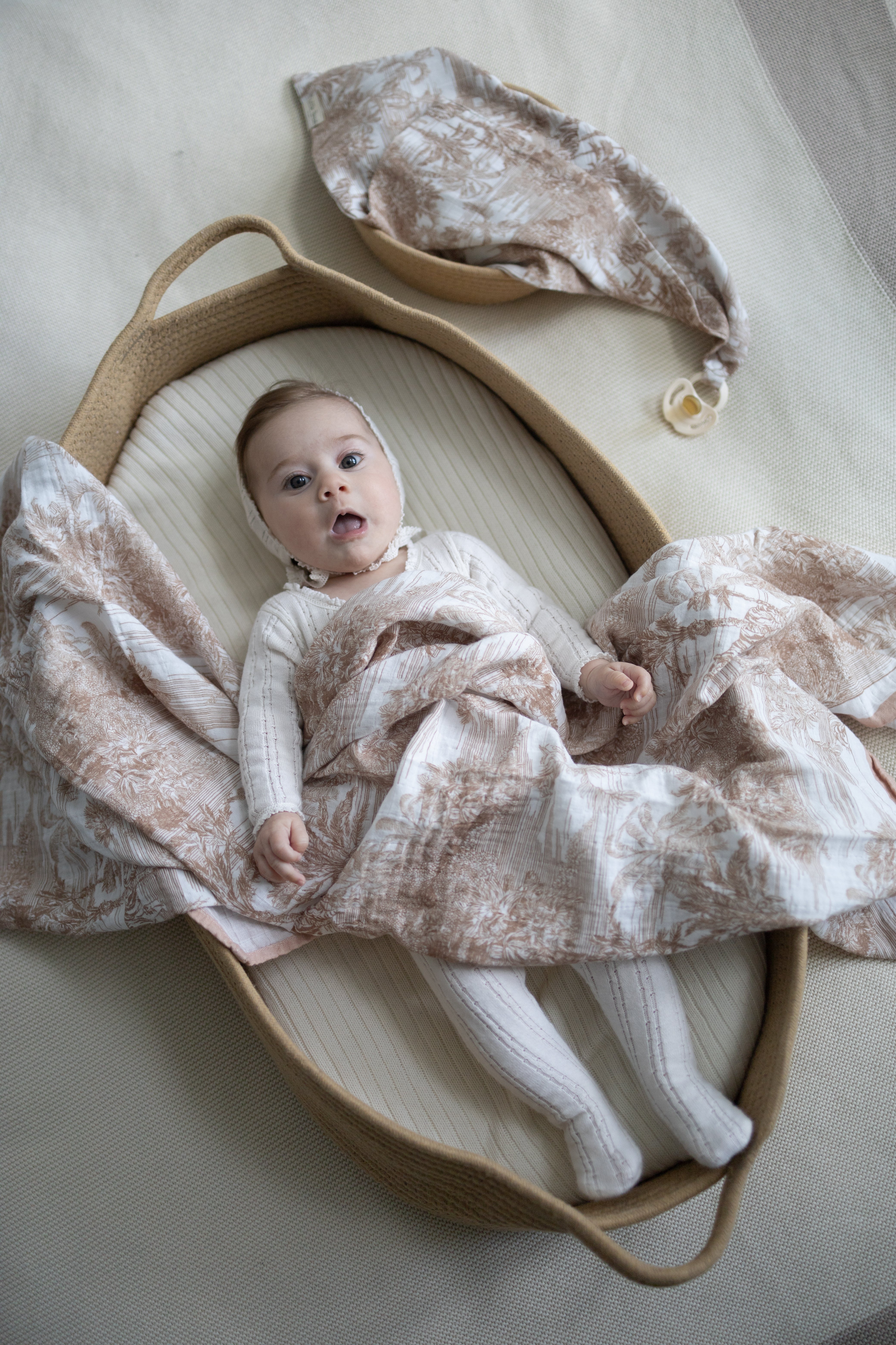BUNDLE Neutral Jungle Toile Muslin Blanket & Lovey
