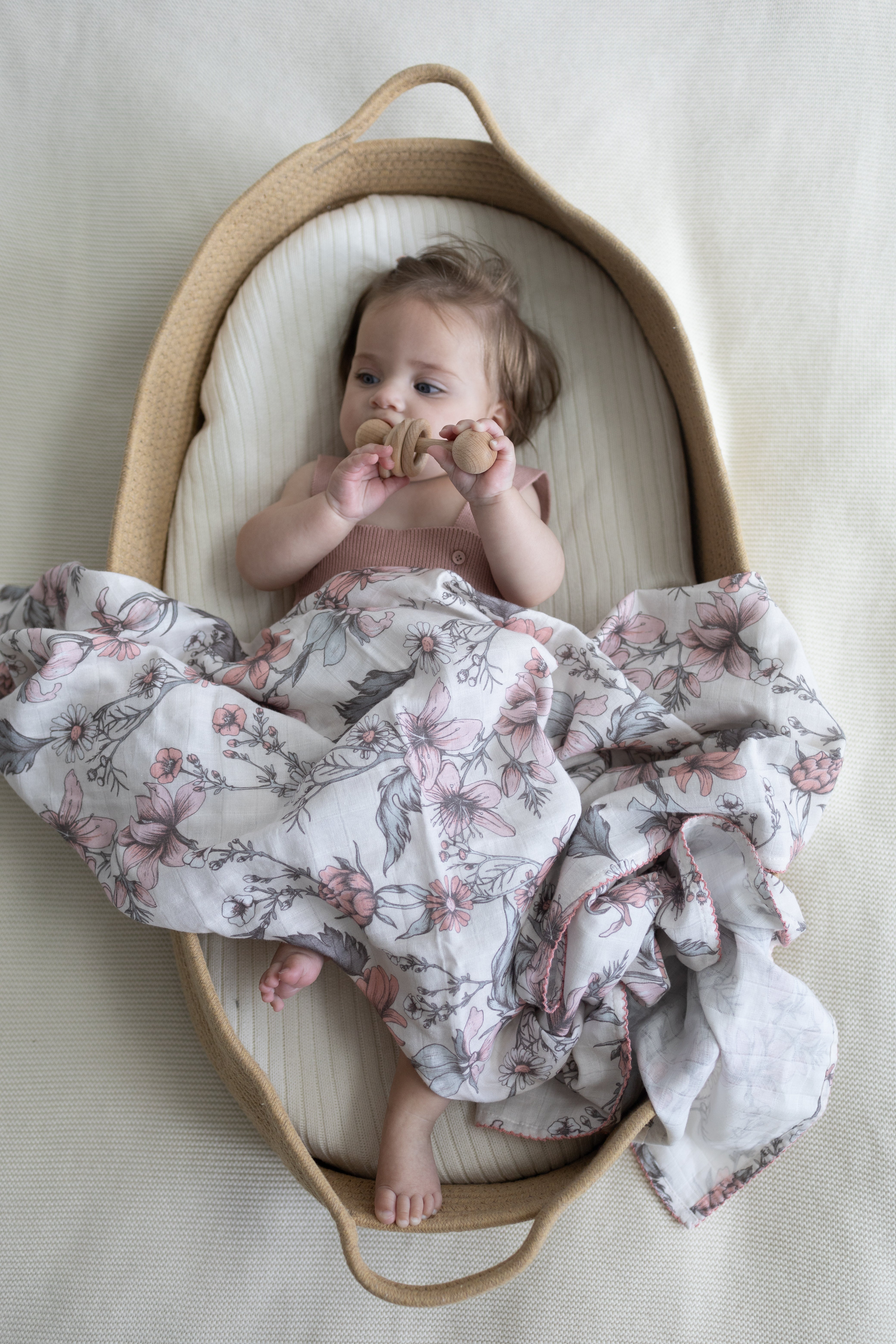 Dreamy Floral Muslin Blanket