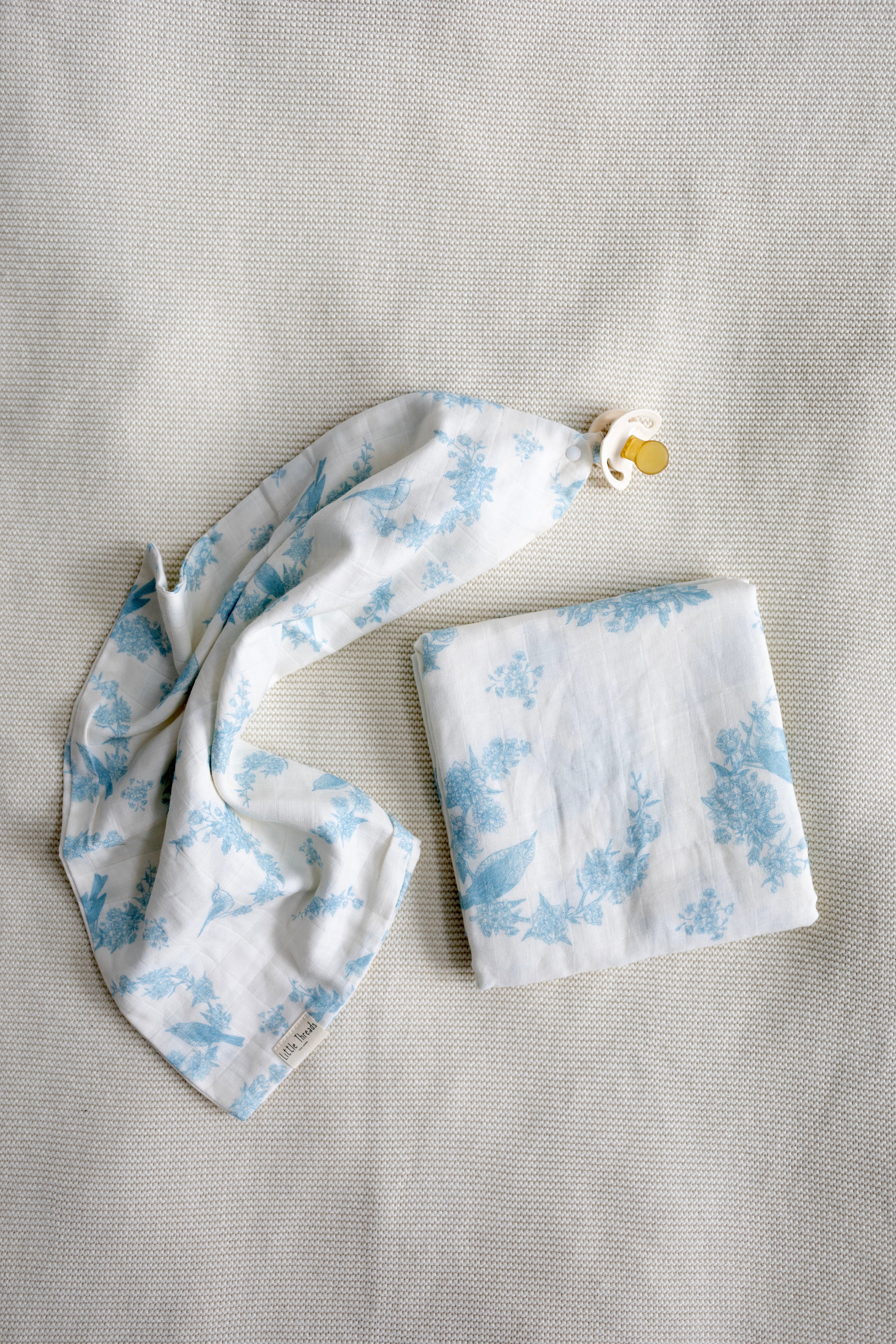 BUNDLE Little Blue Bird Muslin Blanket & Lovey