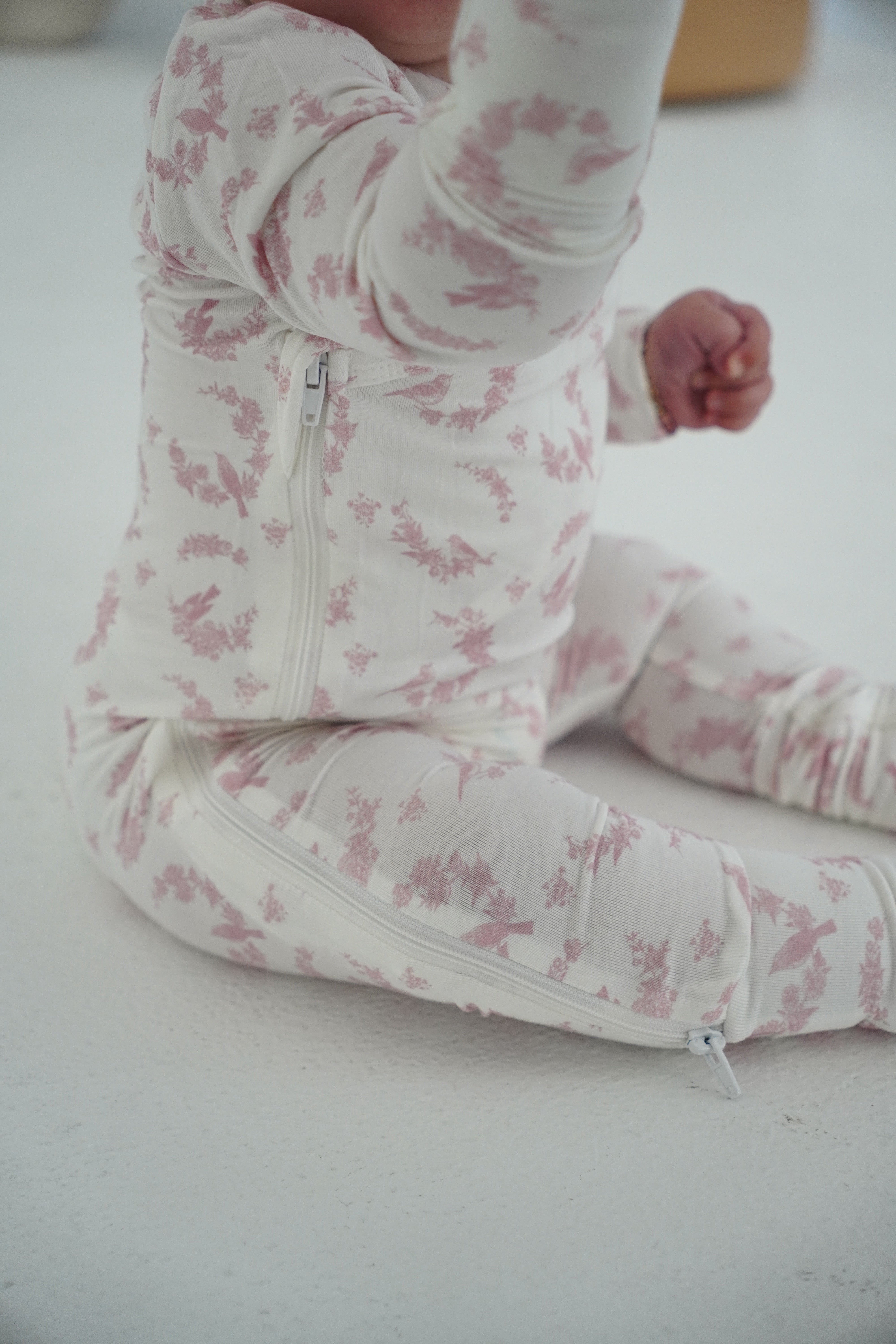 Little Pink Bird Bamboo Wrap Footie