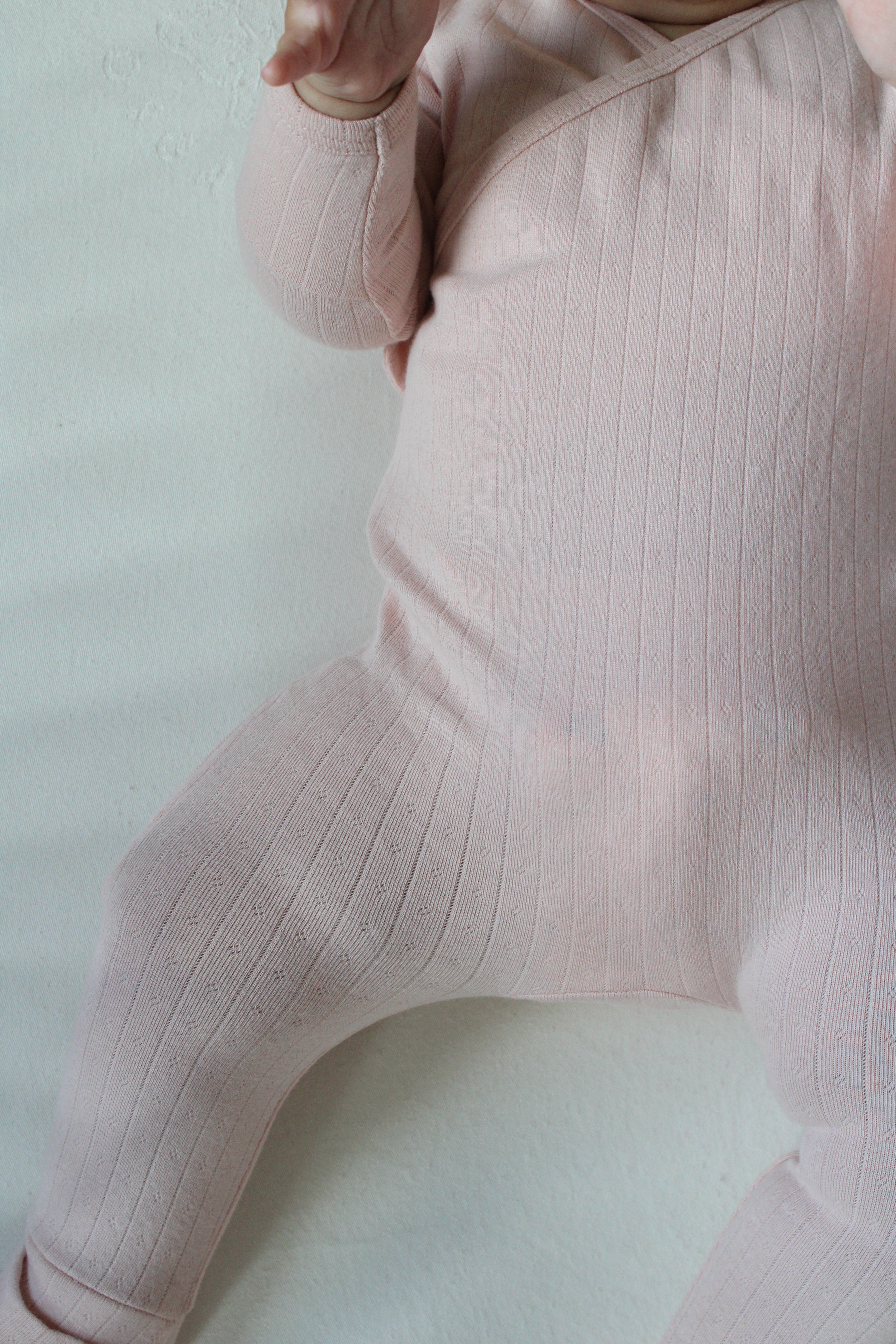 Pink Pointelle Wrap Footie