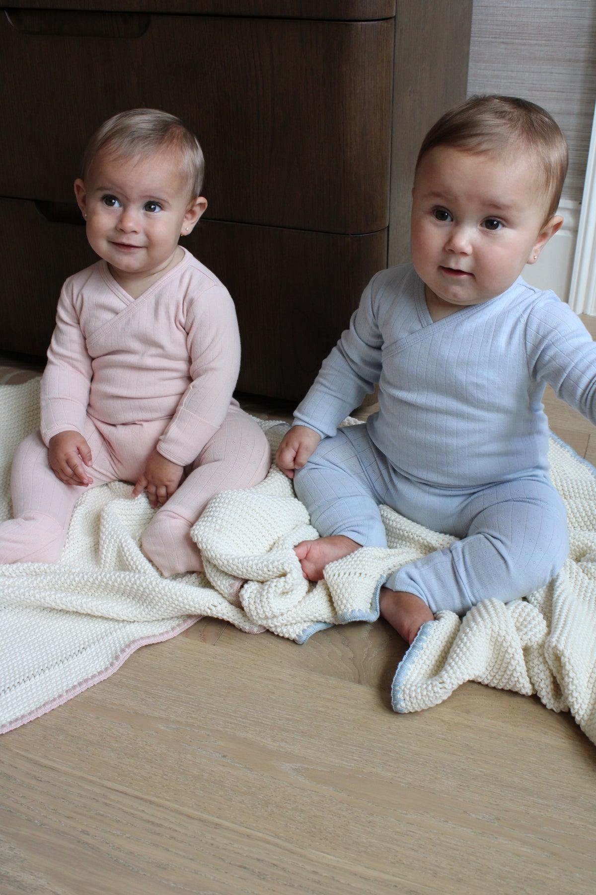 Blush Trim Knitted Blanket