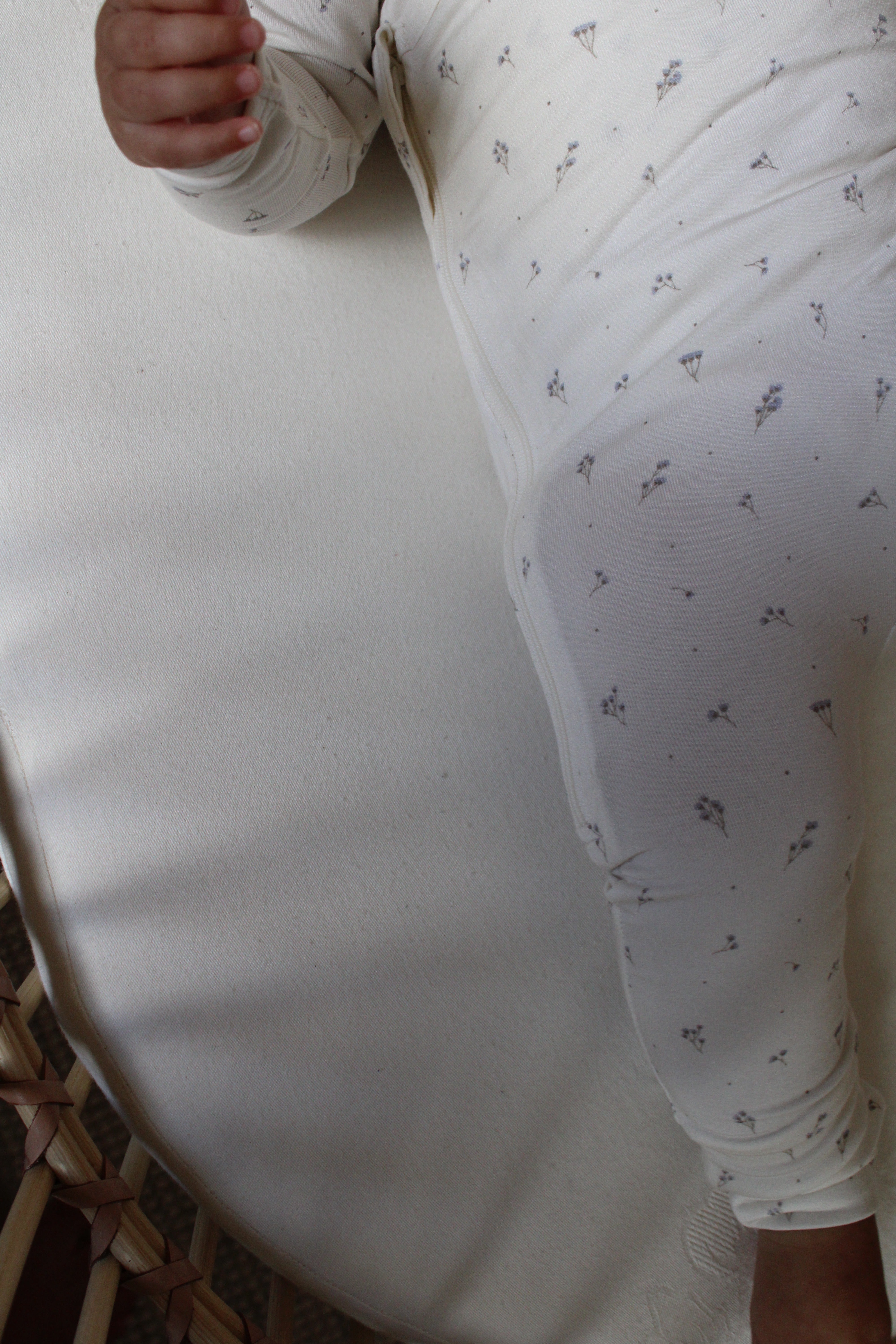 Blue Baby’s Breath Bamboo Wrap Footie