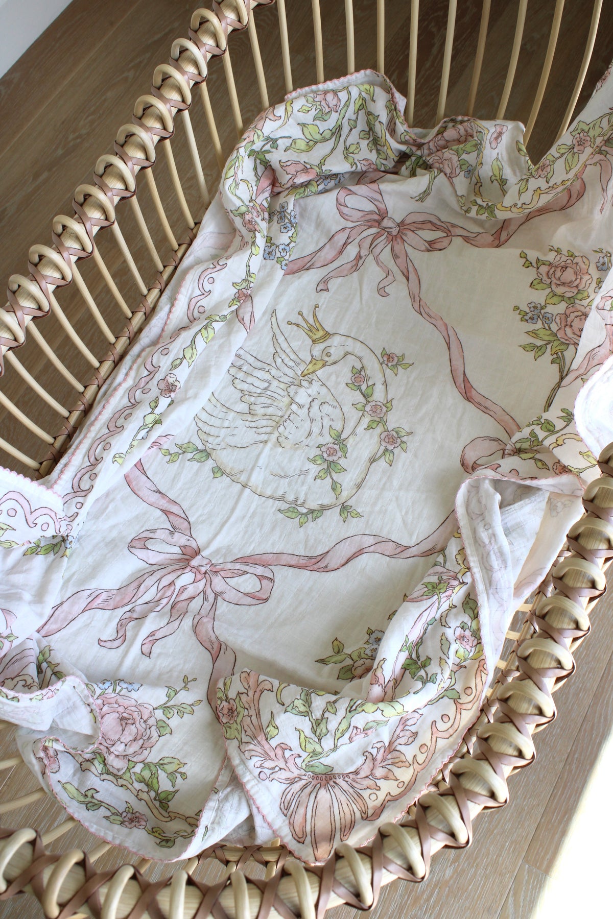 Swan Garden Muslin Blanket