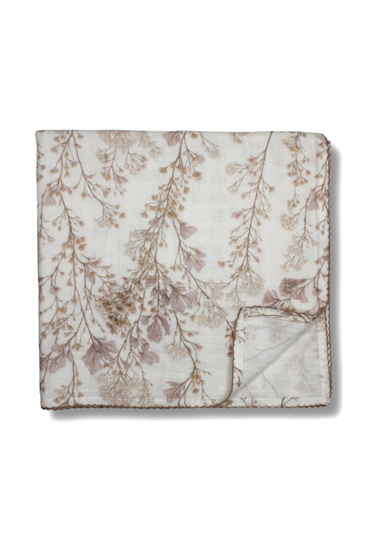 Delicate Neutral Branches Muslin Blanket