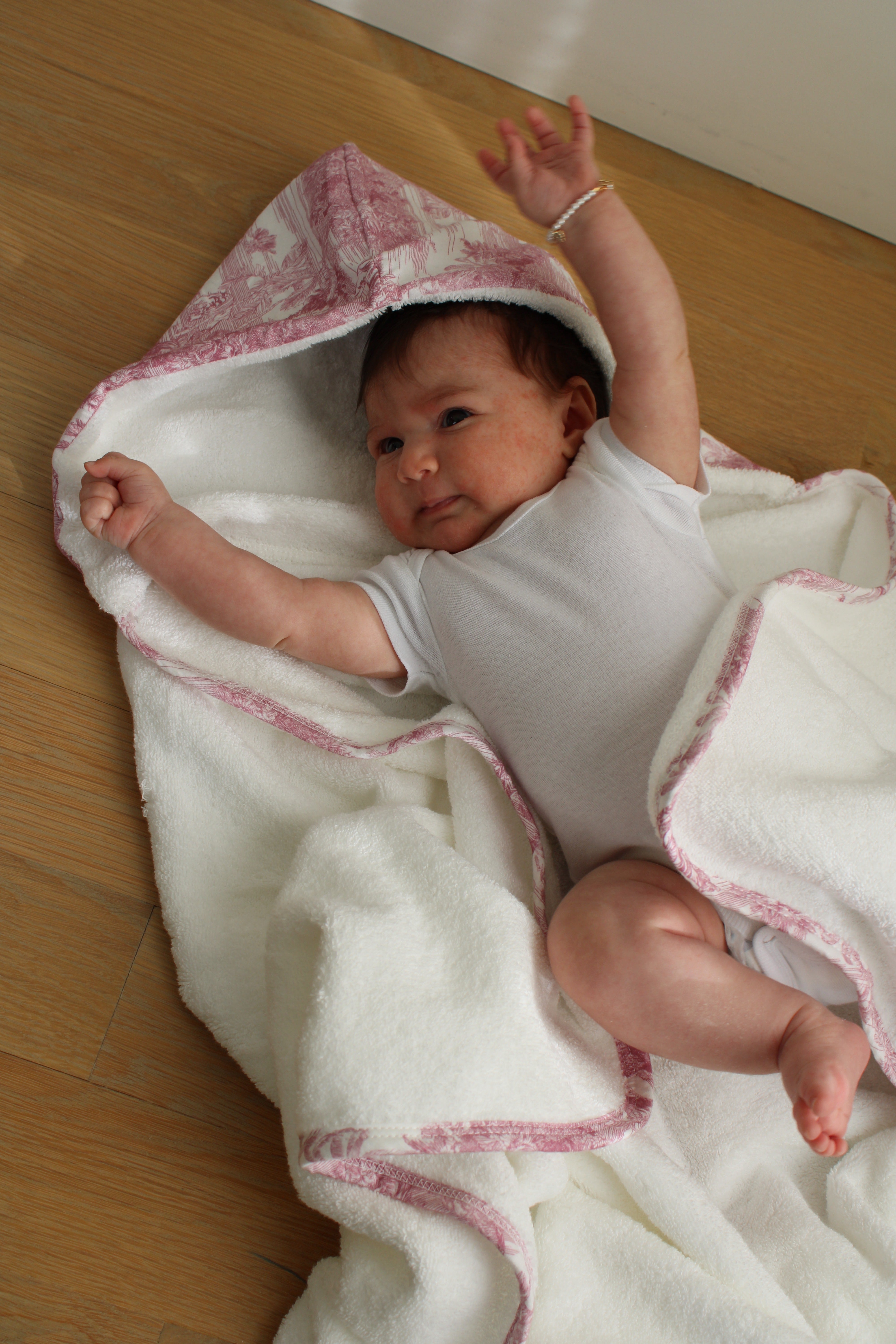 Pink Toile Bath Towel