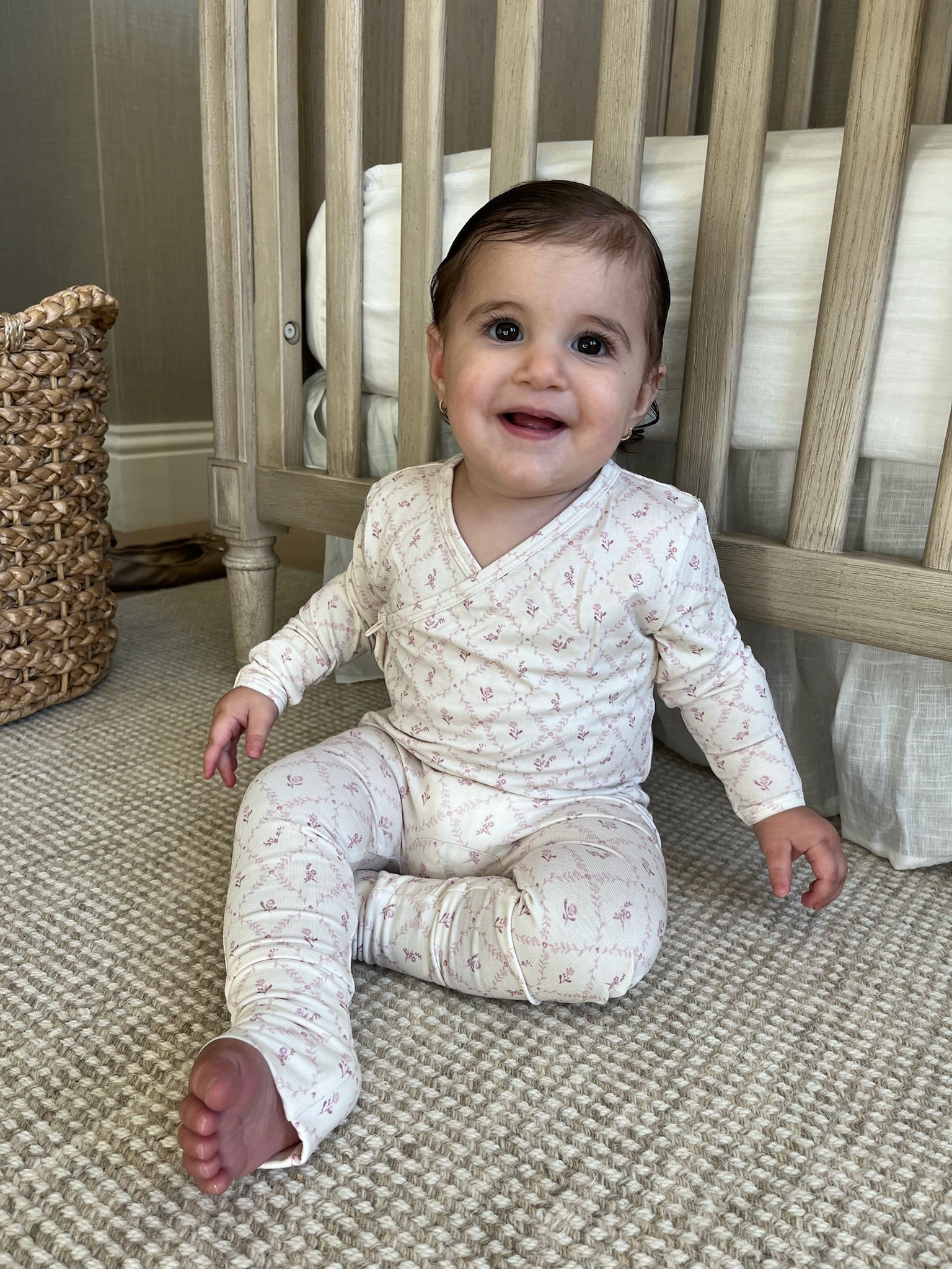 Mauve Lattice Bamboo Wrap Footie