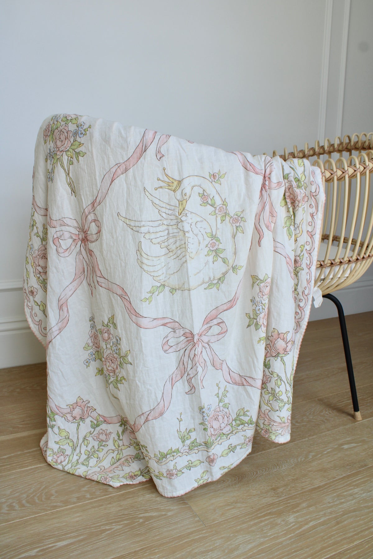 Swan Garden Muslin Blanket