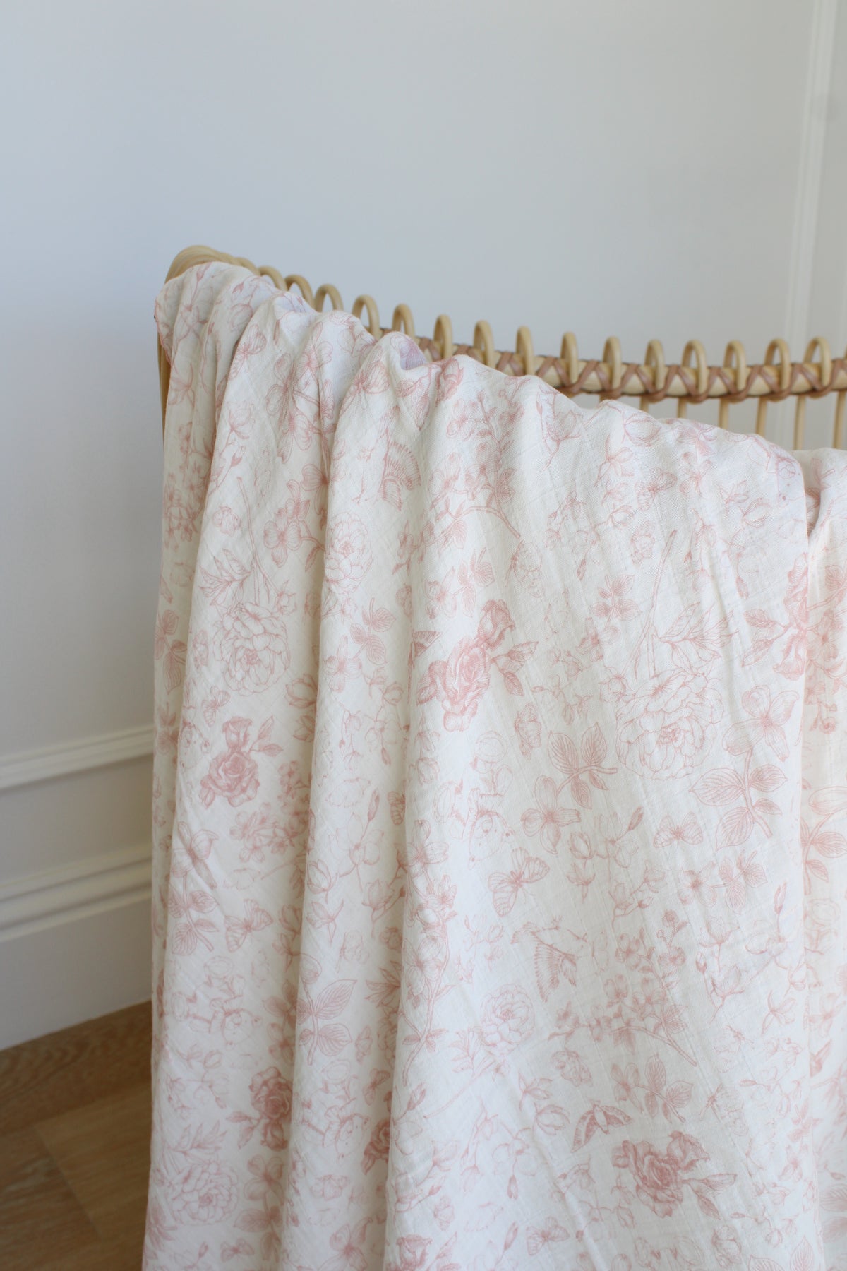 Rose Toile Muslin Blanket