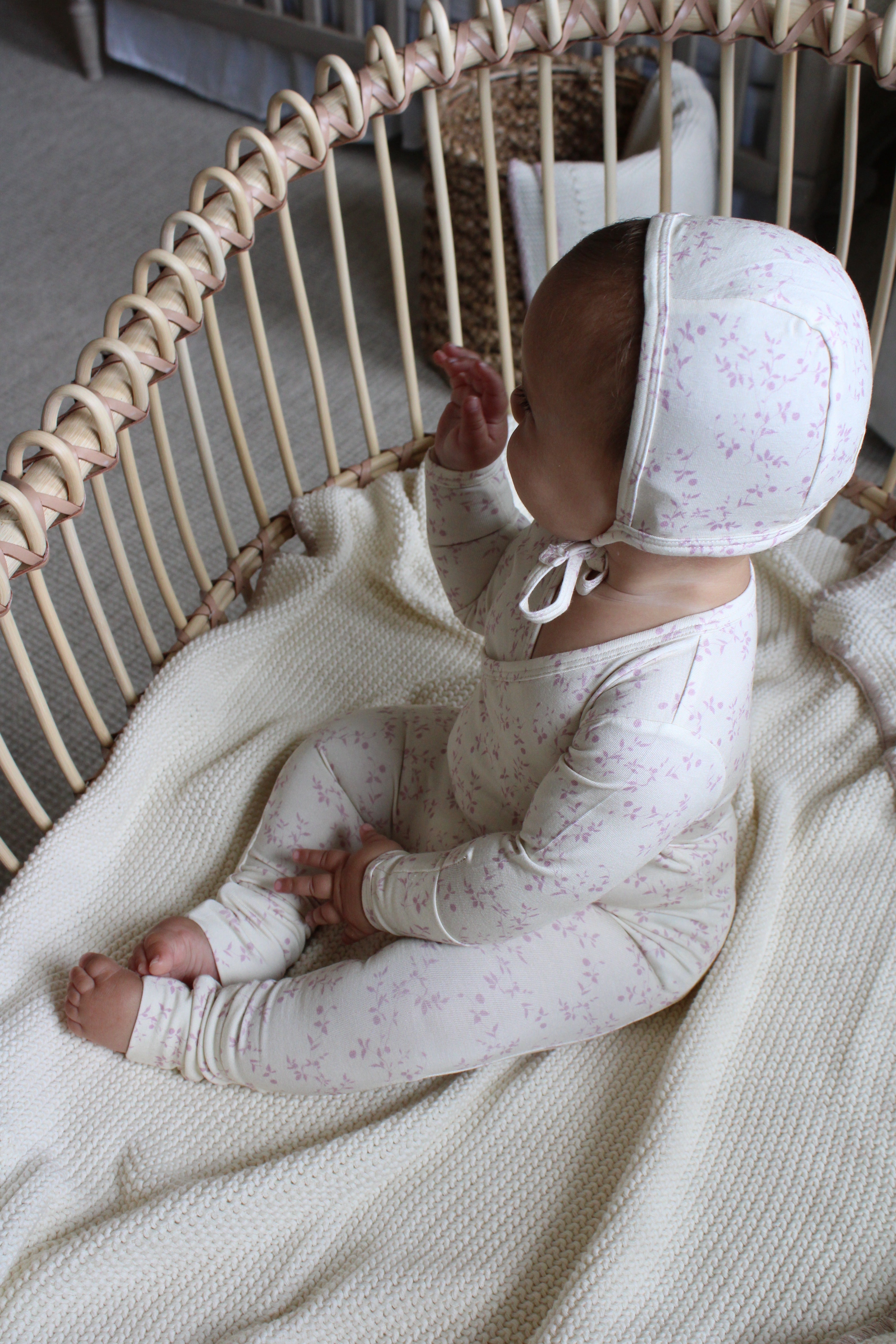 Blush Vine Bamboo Wrap Footie