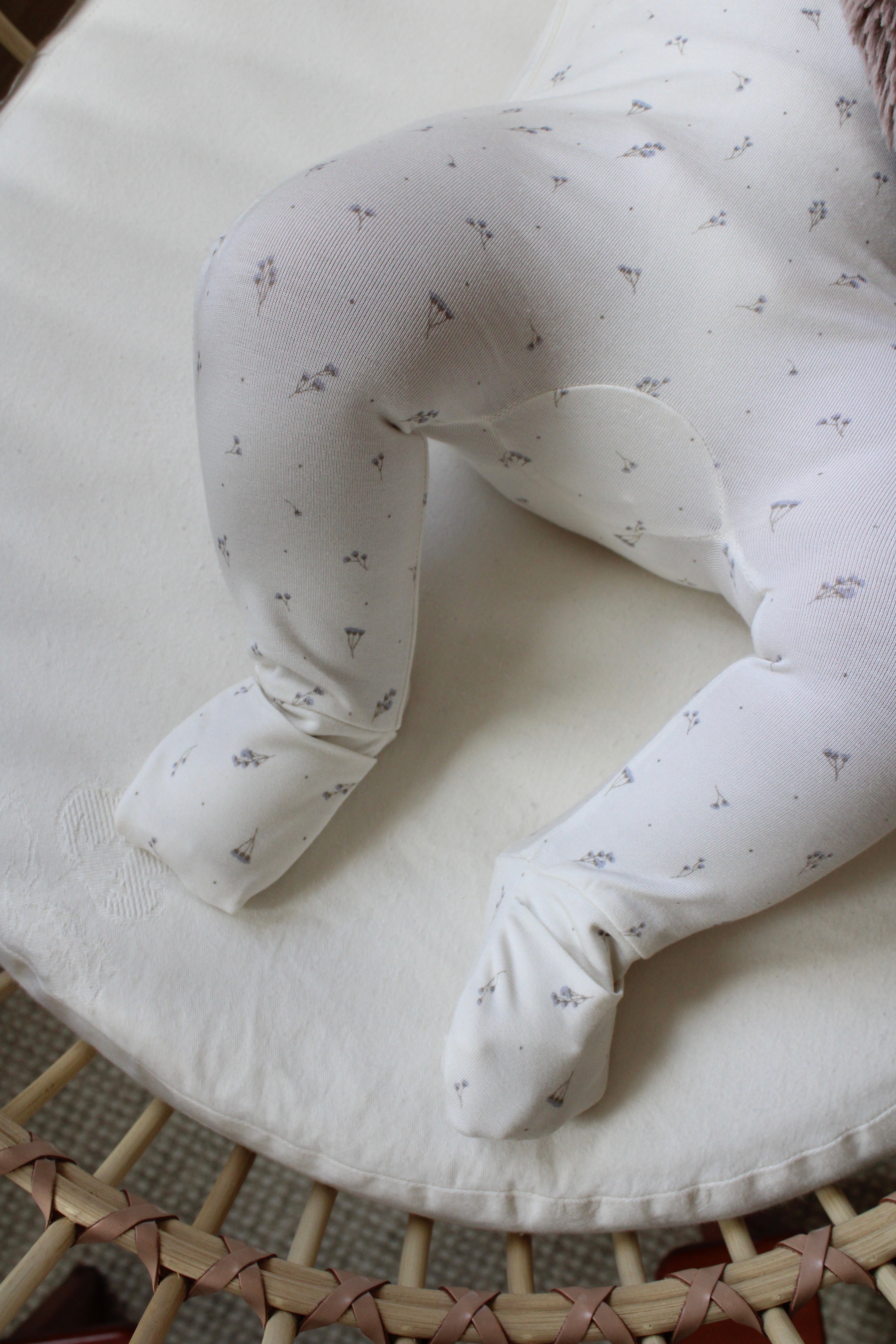Blue Baby’s Breath Bamboo Wrap Footie
