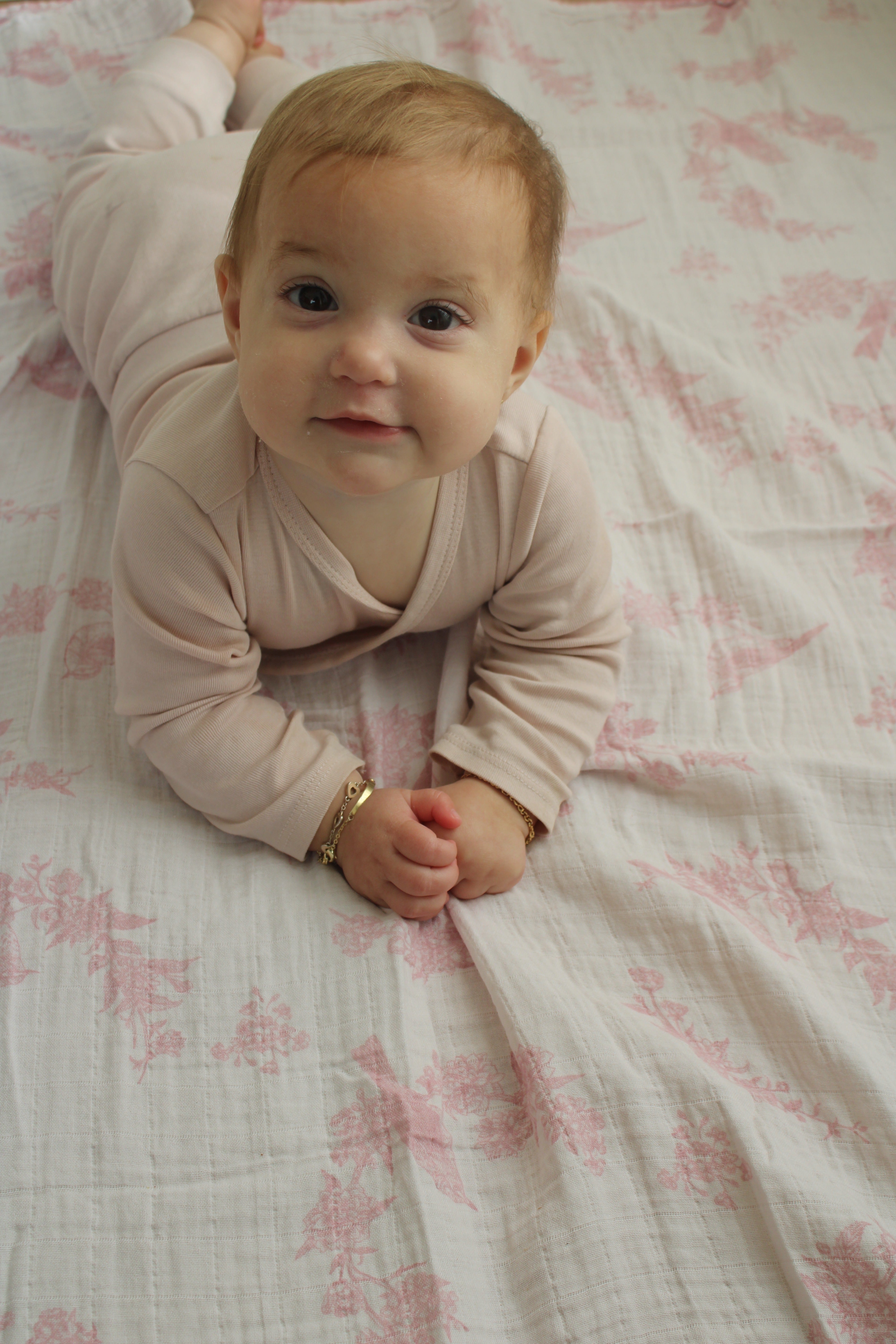 Little Pink Bird Muslin Blanket