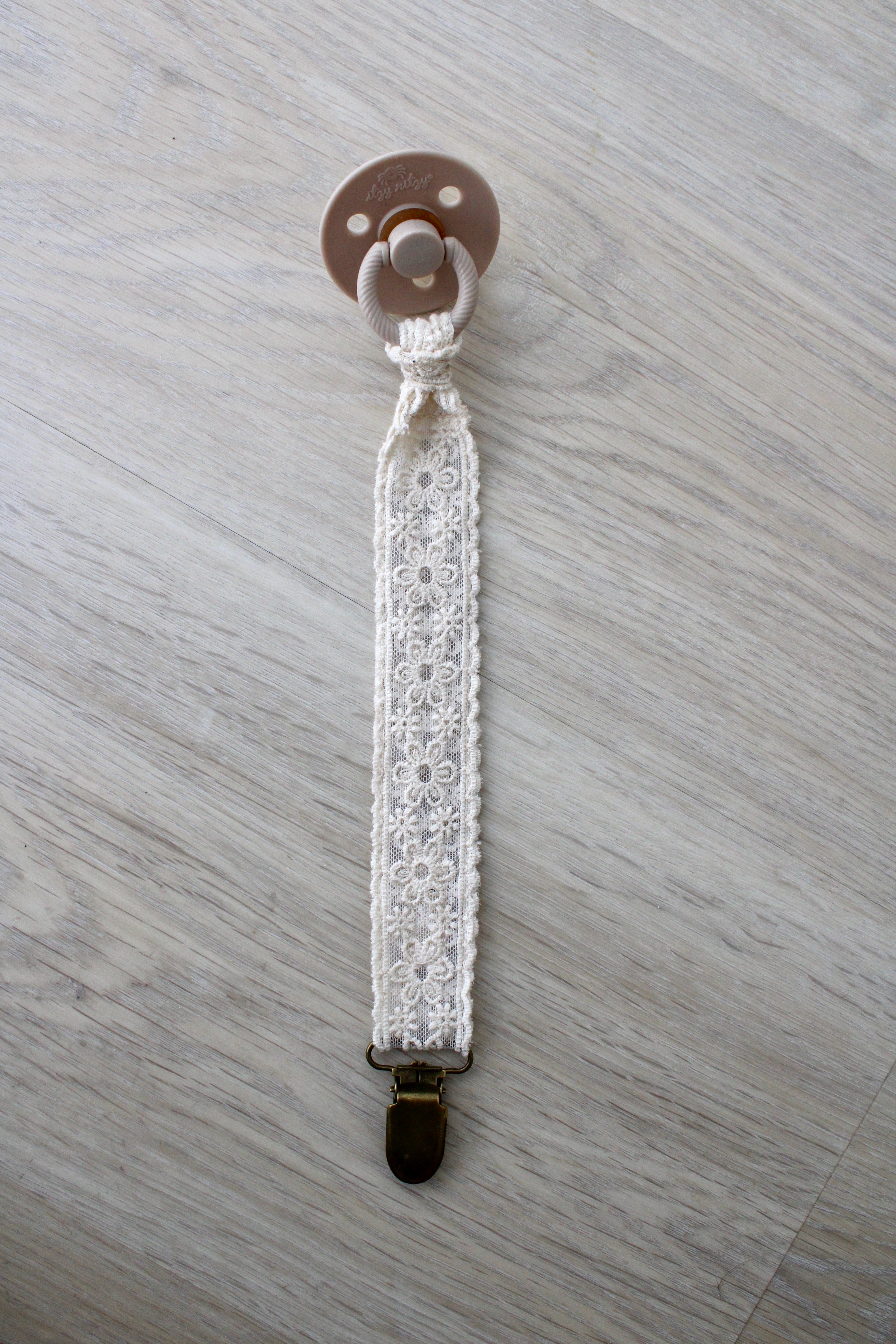 Chantilly Floral Lace Pacifier Clip