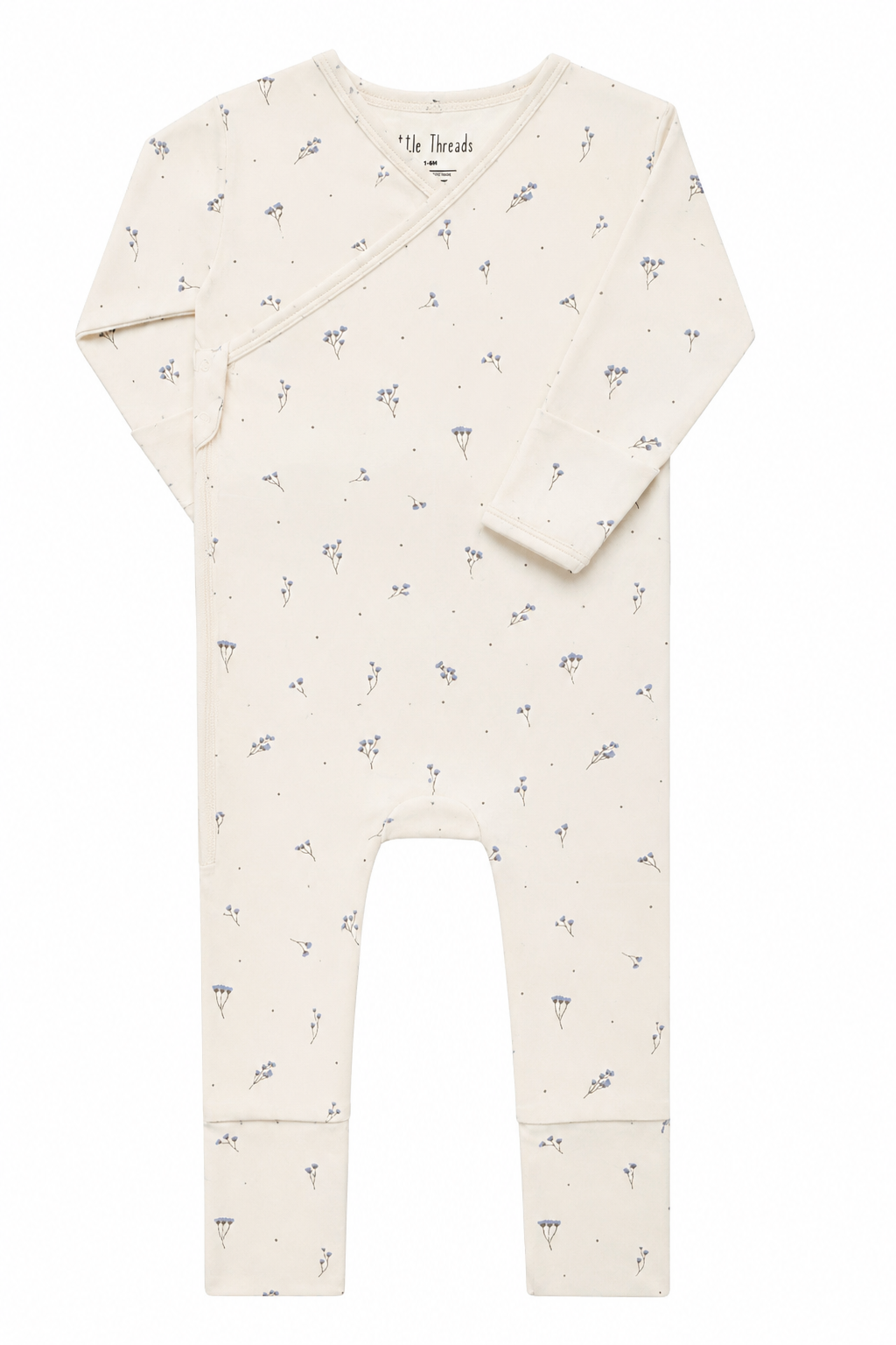 Blue Baby’s Breath Bamboo Wrap Footie