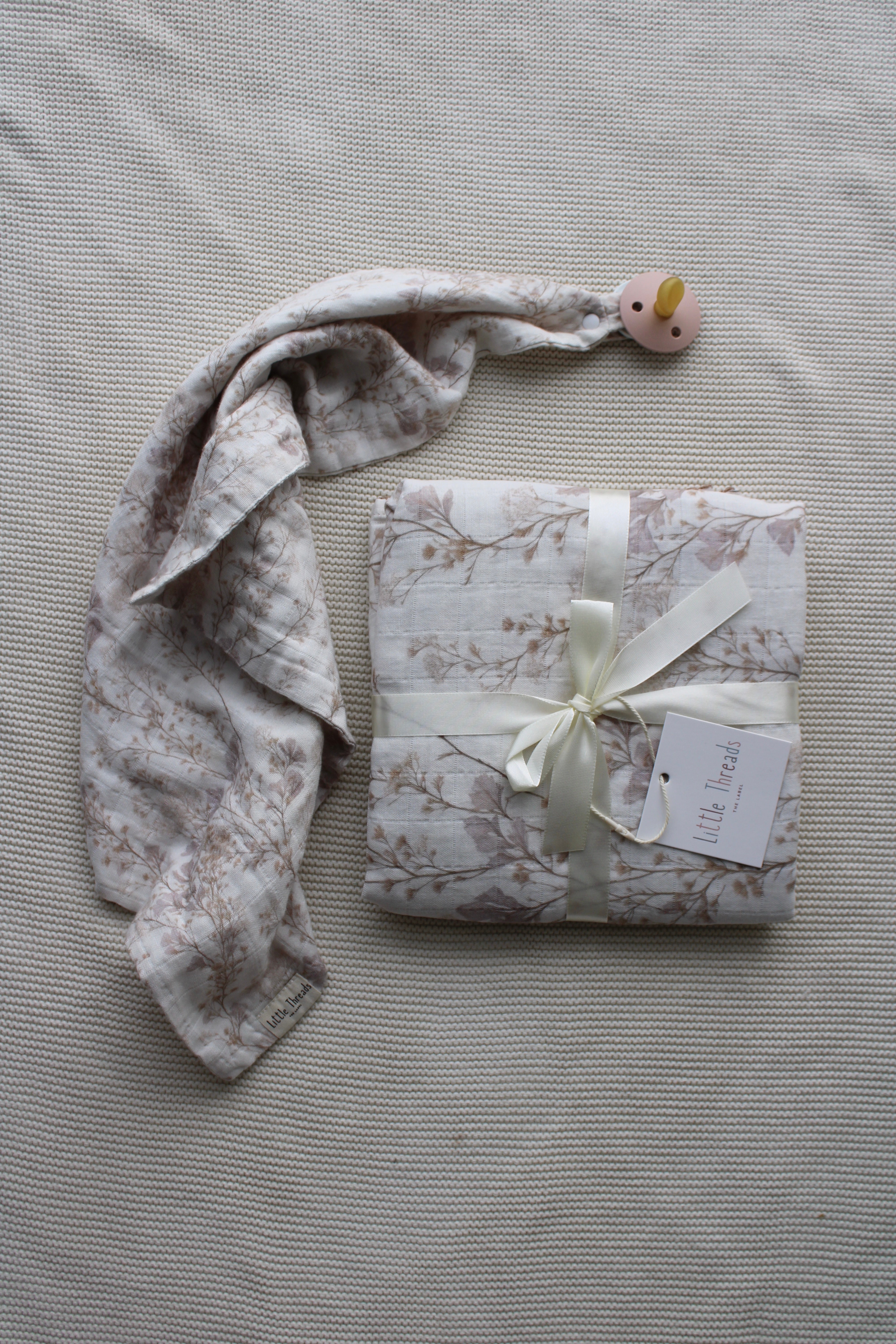 BUNDLE Delicate Neutral Branches Muslin Blanket & Lovey