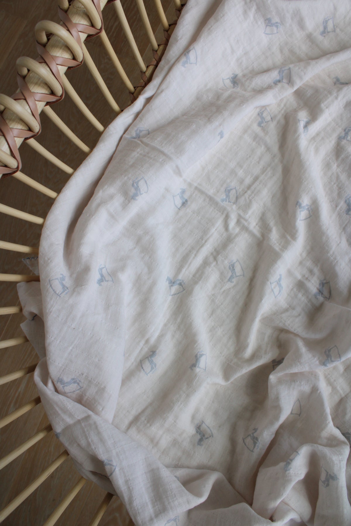 Little Blue Rocker Muslin Blanket