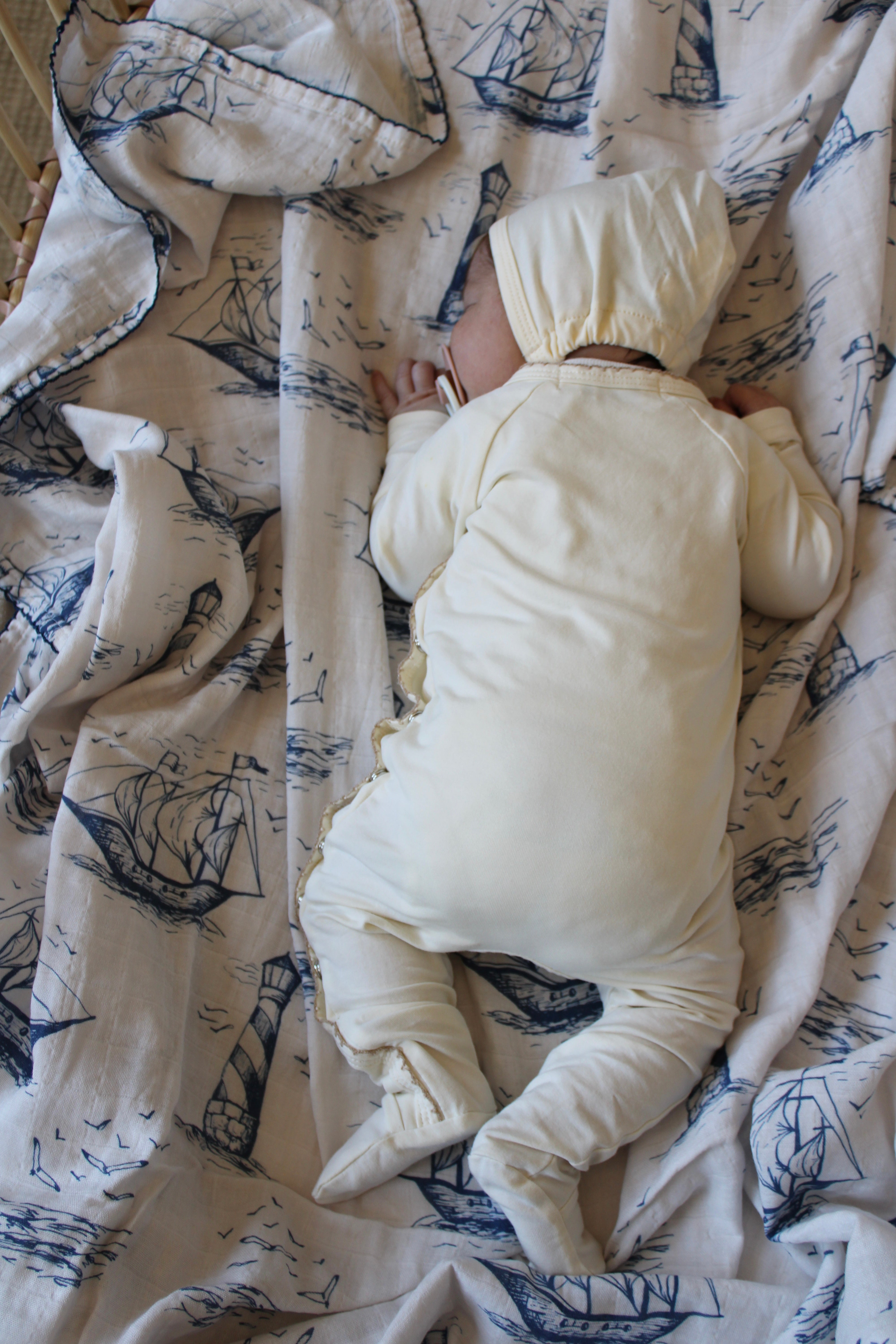 Nautical Sailor Dream Muslin Blanket