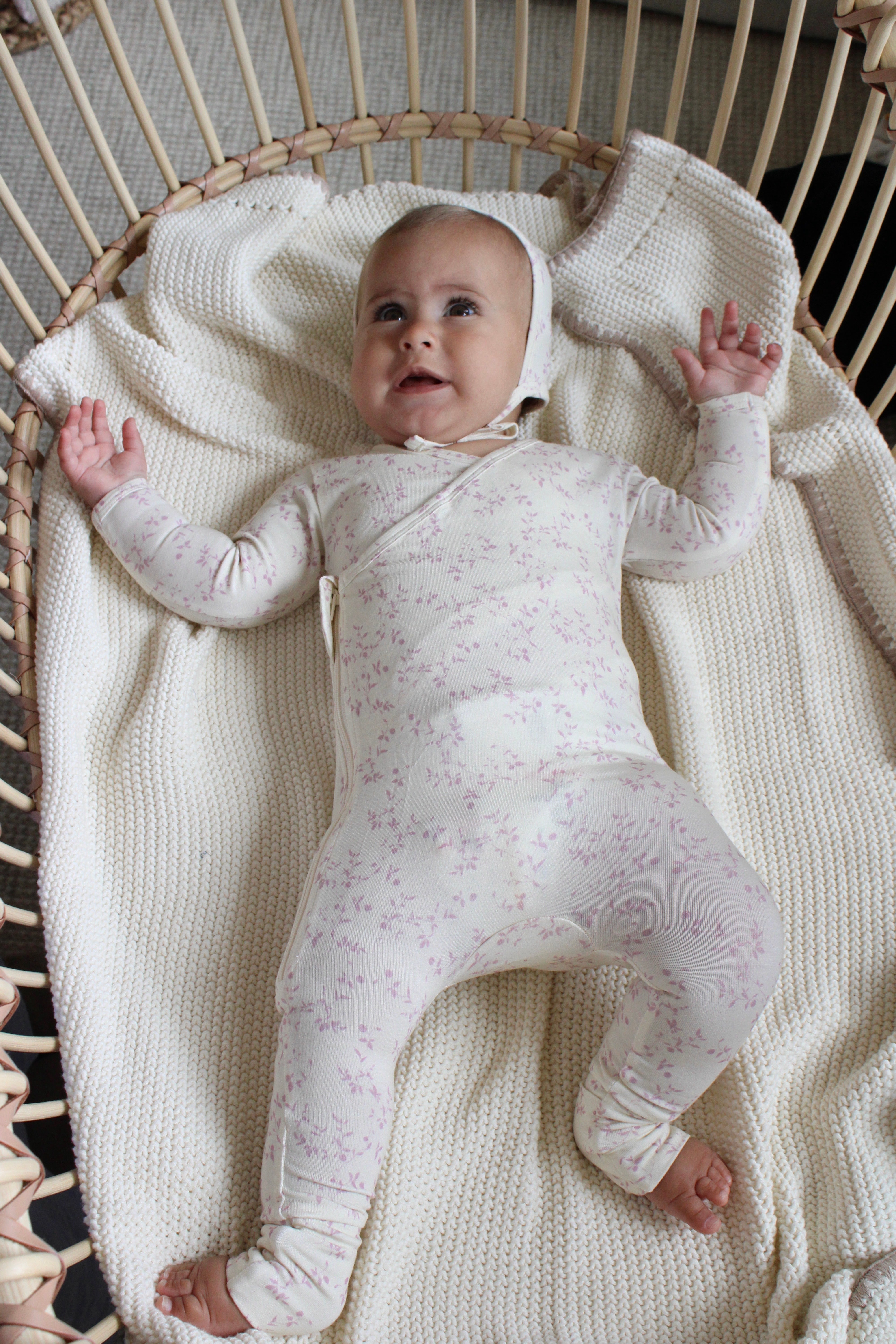 Blush Vine Bamboo Wrap Footie