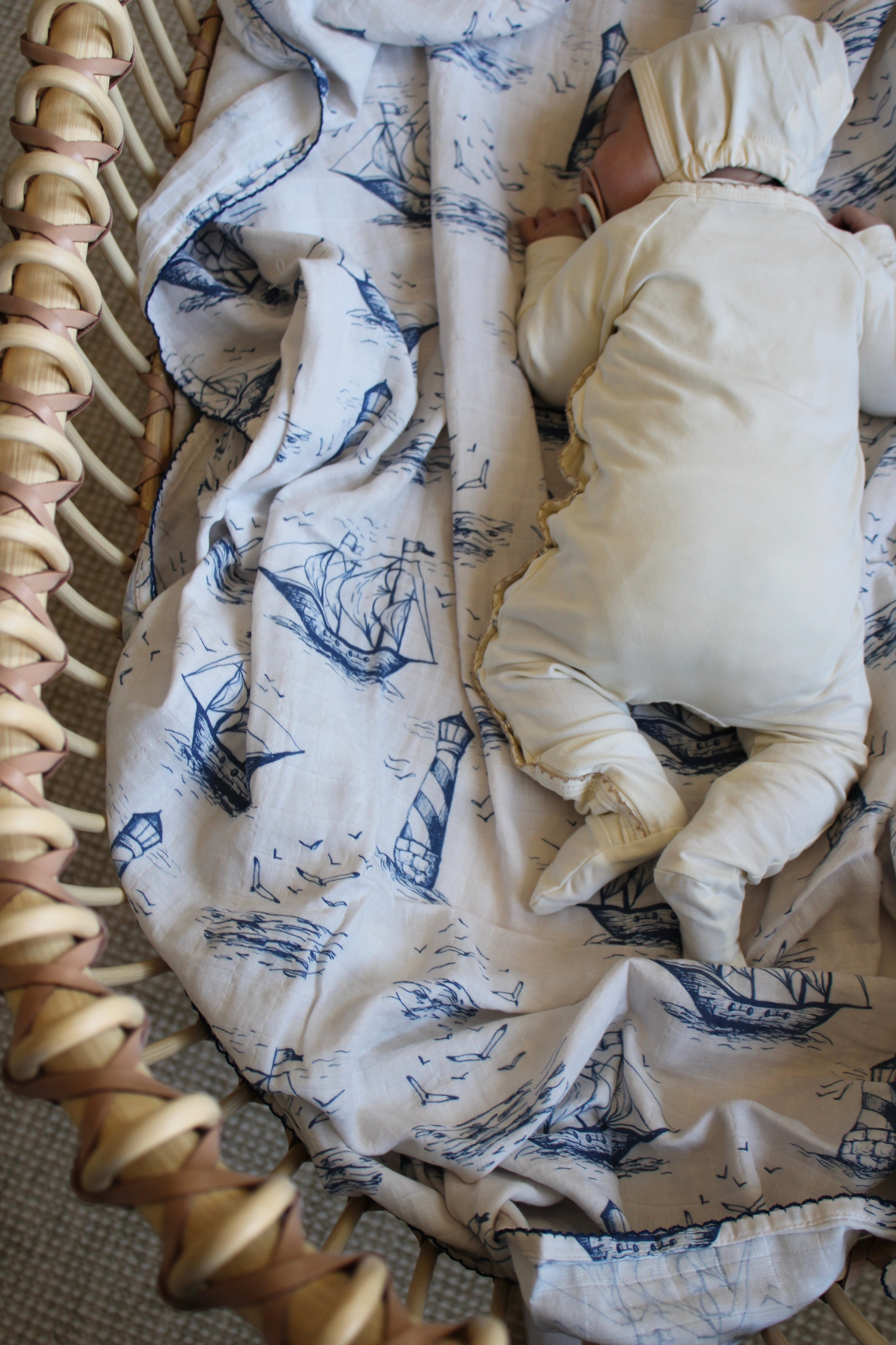 BUNDLE Nautical Sailor Dream Muslin Blanket & Lovey