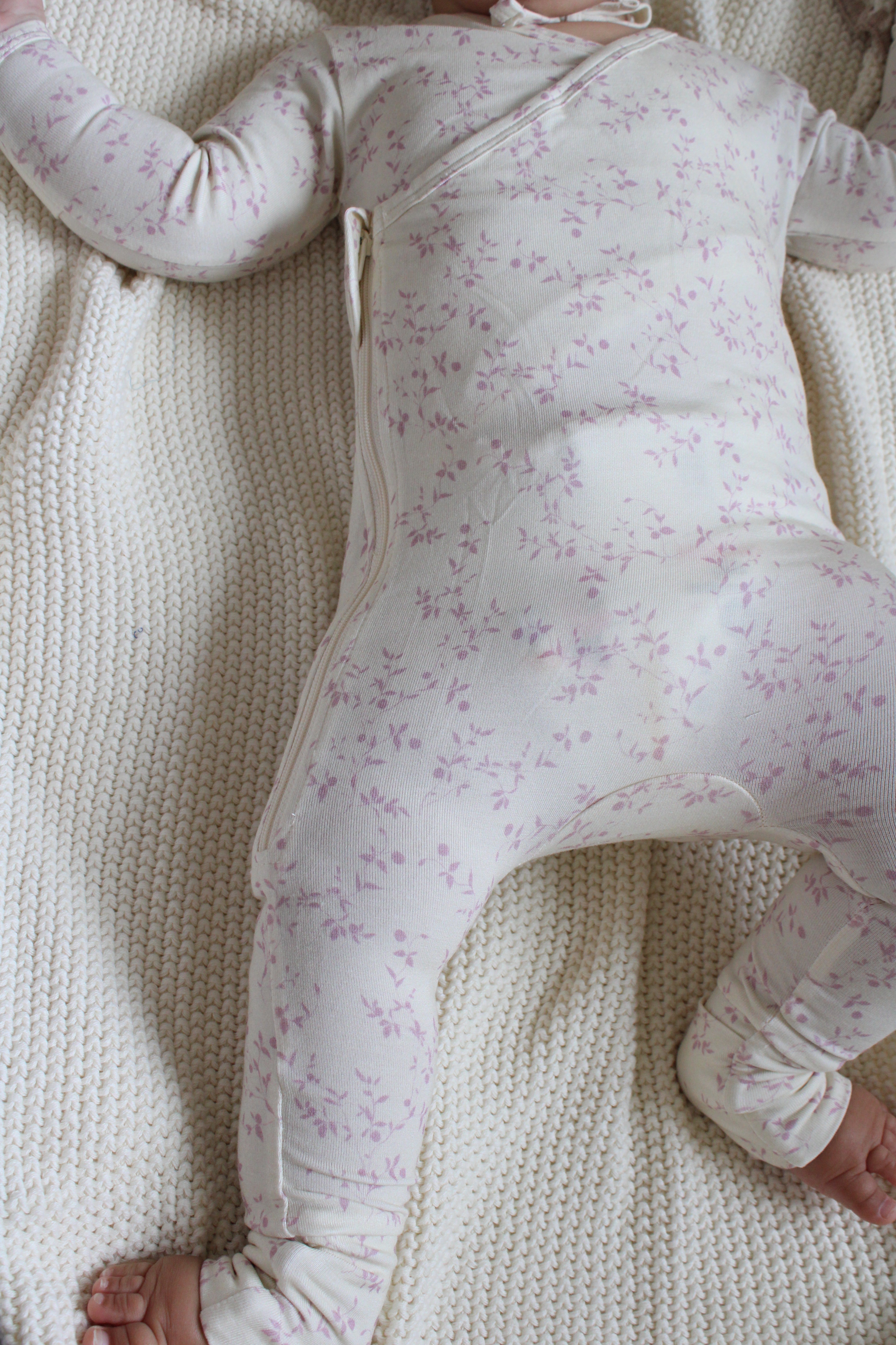 Blush Vine Bamboo Wrap Footie