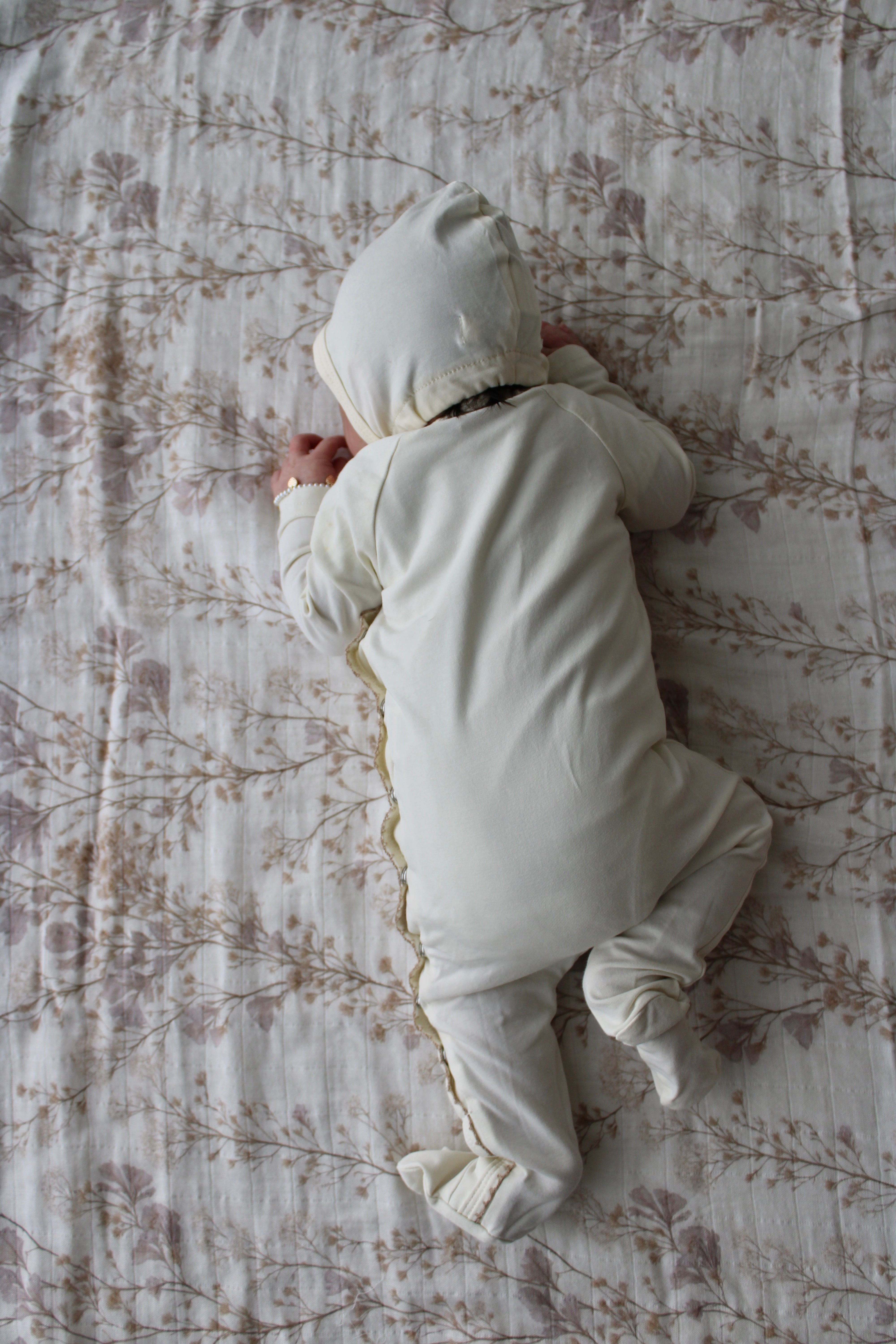 Delicate Neutral Branches Muslin Blanket