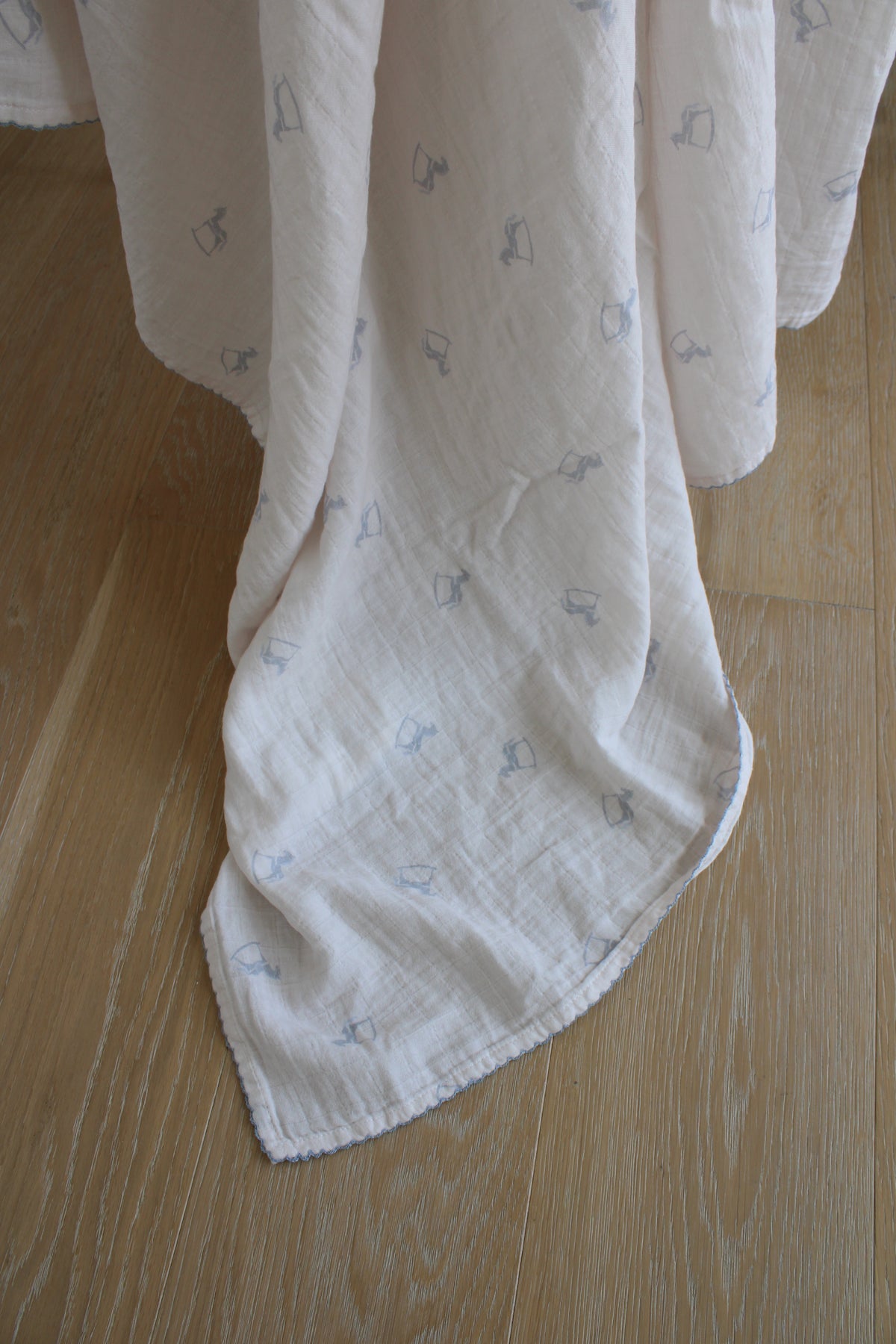 Little Blue Rocker Muslin Blanket