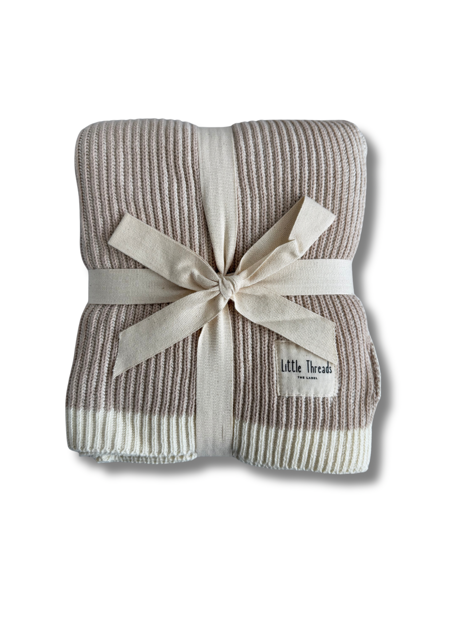 Oat Cream Ribbed Knit Blanket